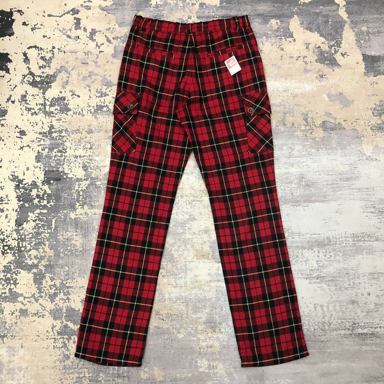 Japanese Brand P72 PUNK MARIN D'ENFANT TARTAN CARGO PANTS Size US 29 - 2 Thumbnail
