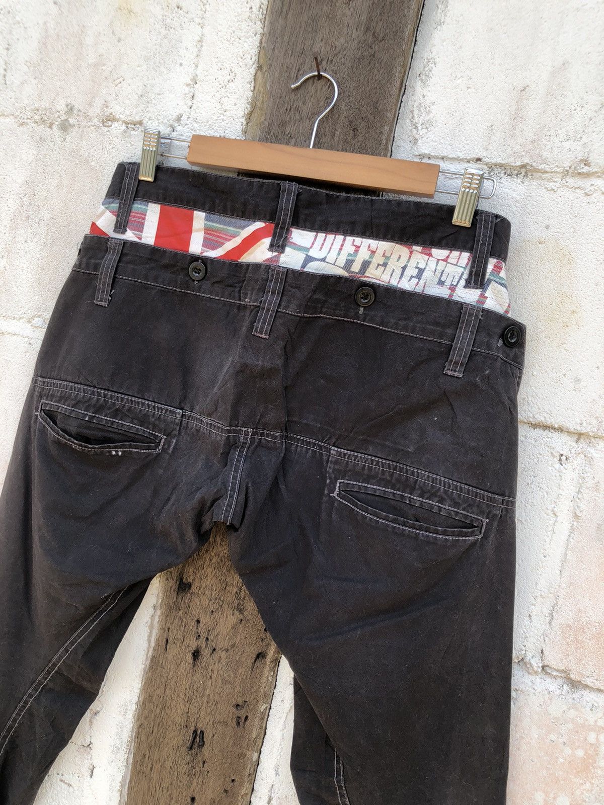 Designer × Japanese Brand Full Glow - Flared Curved Leg Pants Double Waist Size US 31 - 6 Thumbnail