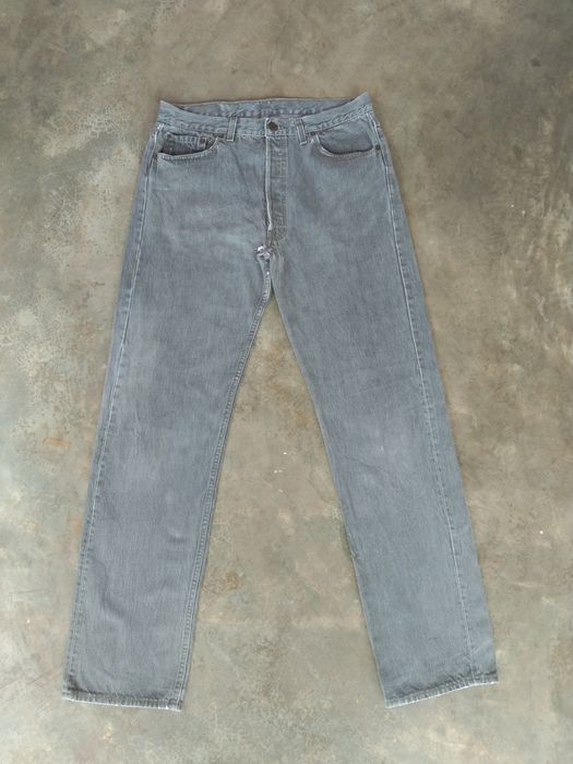 Vintage 90s Vintage Levi's 501 Grey Made In USA Distressed Jeans | Grailed