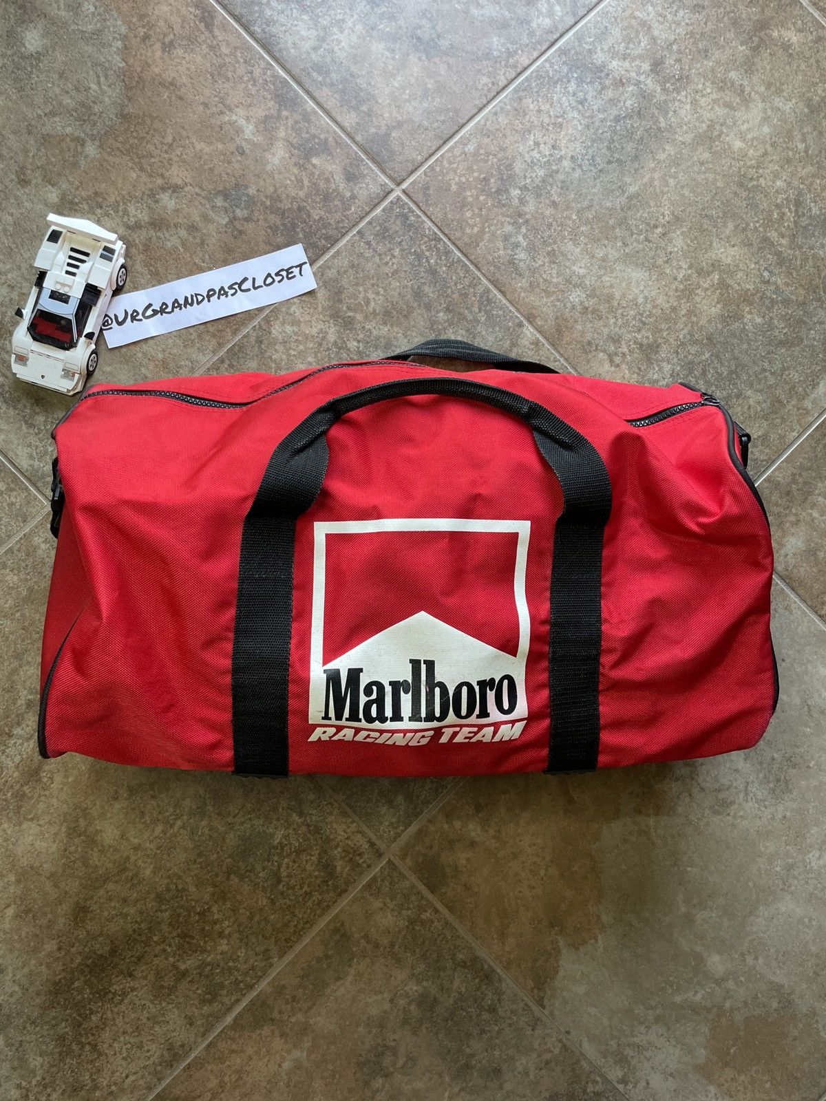Vintage Vintage 90’s Marlboro Racing Team Red Duffel Tote Bag | Grailed