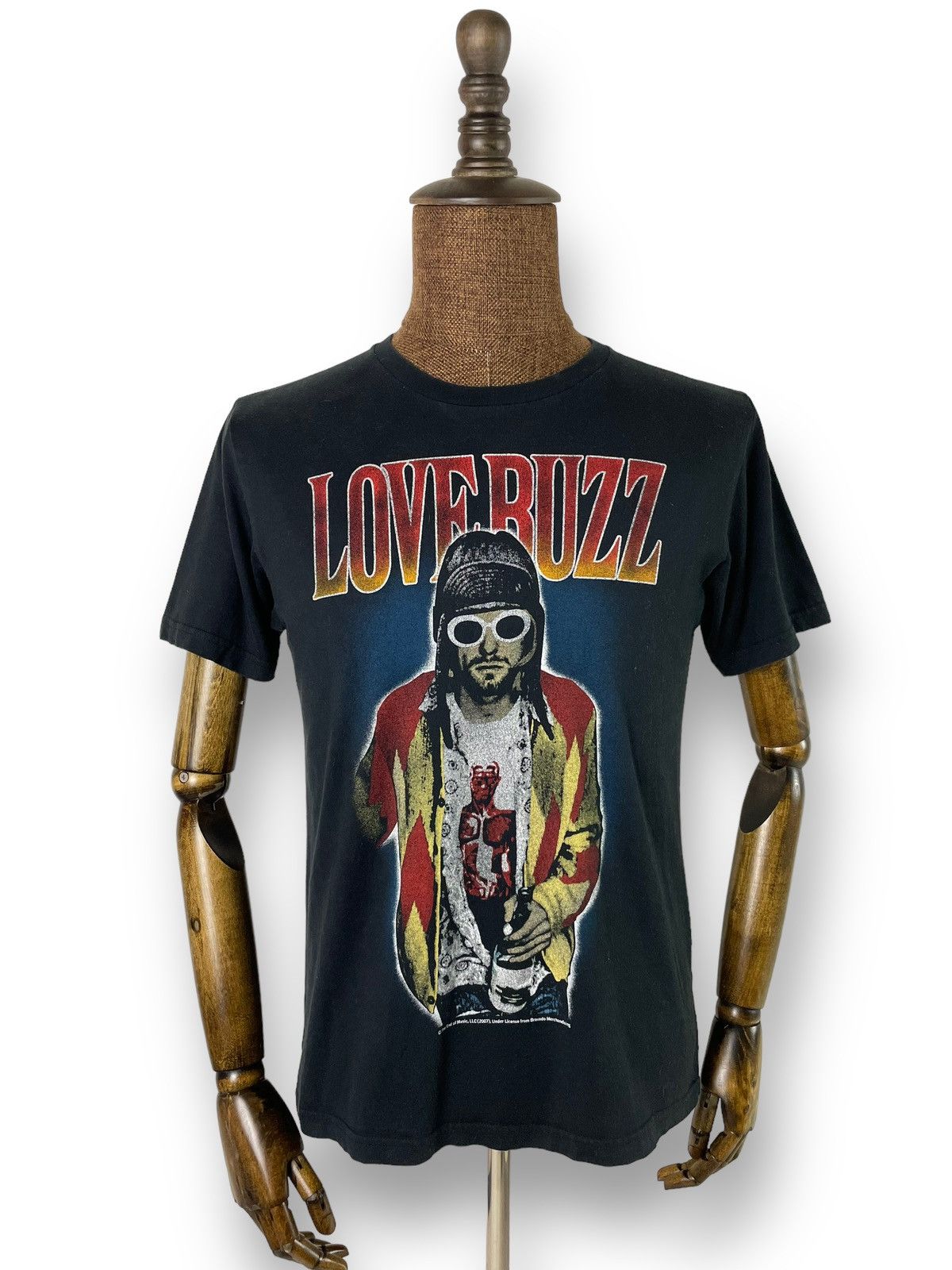 image of Hysteric Glamour x Kurt Cobain 2007 Hysteric ‘Love Buzz’ Kurt Cobain Black Ss Tee (Size Medium)