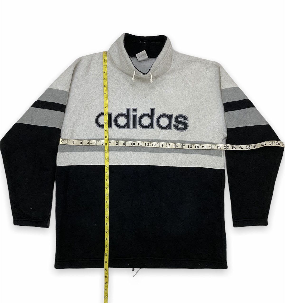 Adidas × Japanese Brand × Vintage Vintage Adidas Big Logo Fleece Turtleneck Jacket Sweater Size US L / EU 52-54 / 3 - 9 Thumbnail