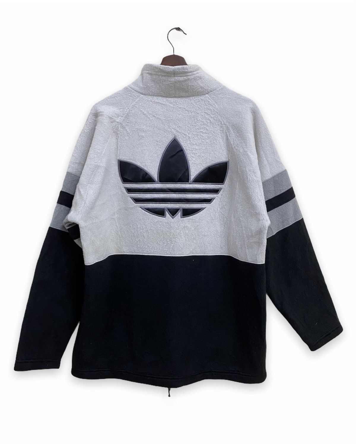 Adidas × Japanese Brand × Vintage Vintage Adidas Big Logo Fleece Turtleneck Jacket Sweater Size US L / EU 52-54 / 3 - 4 Thumbnail