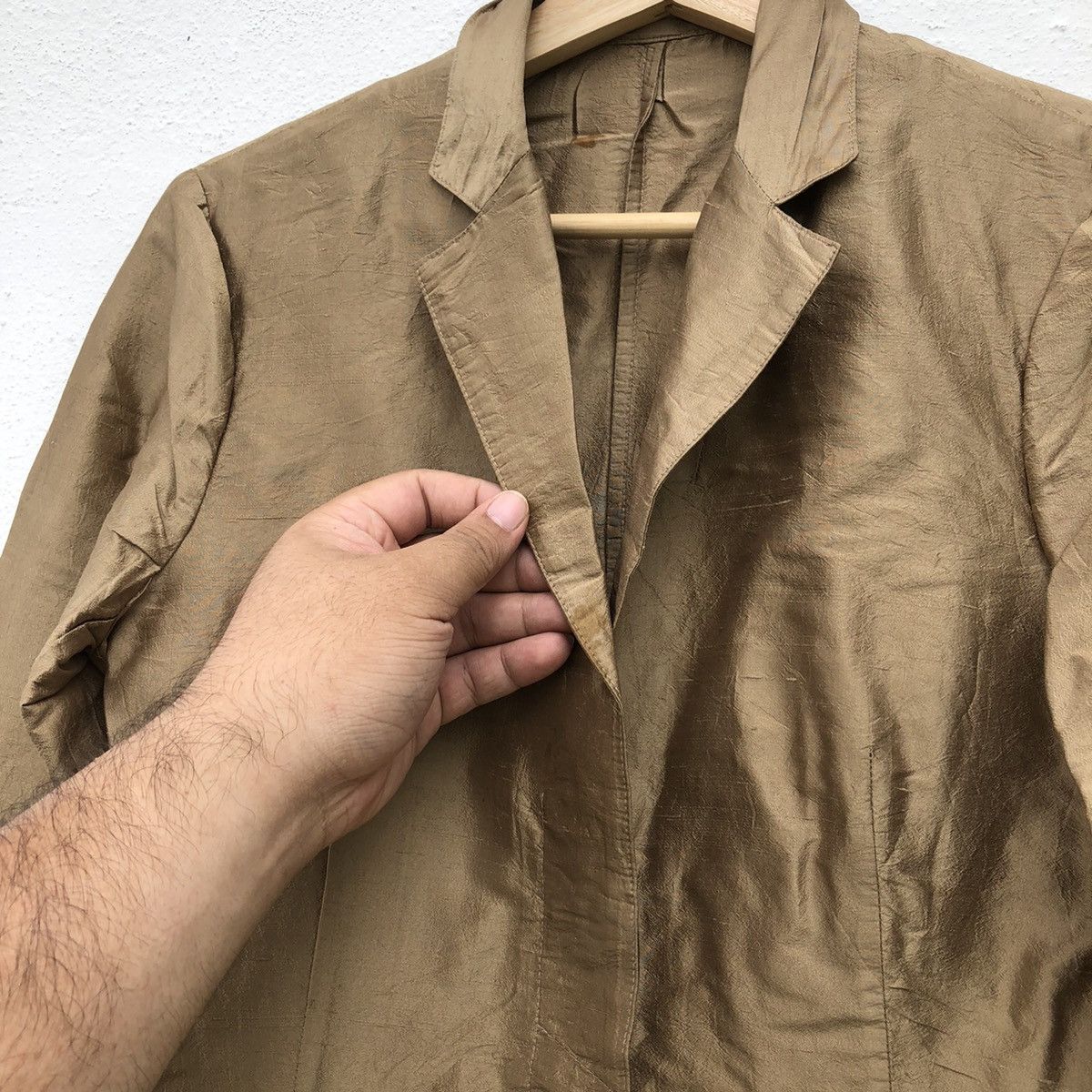 NEWYORKINDUSTRIE NEW YORK INDUSTRIES 100% SILK LONG JACKET MADE IN ITALY Size US S / EU 44-46 / 1 - 5 Thumbnail