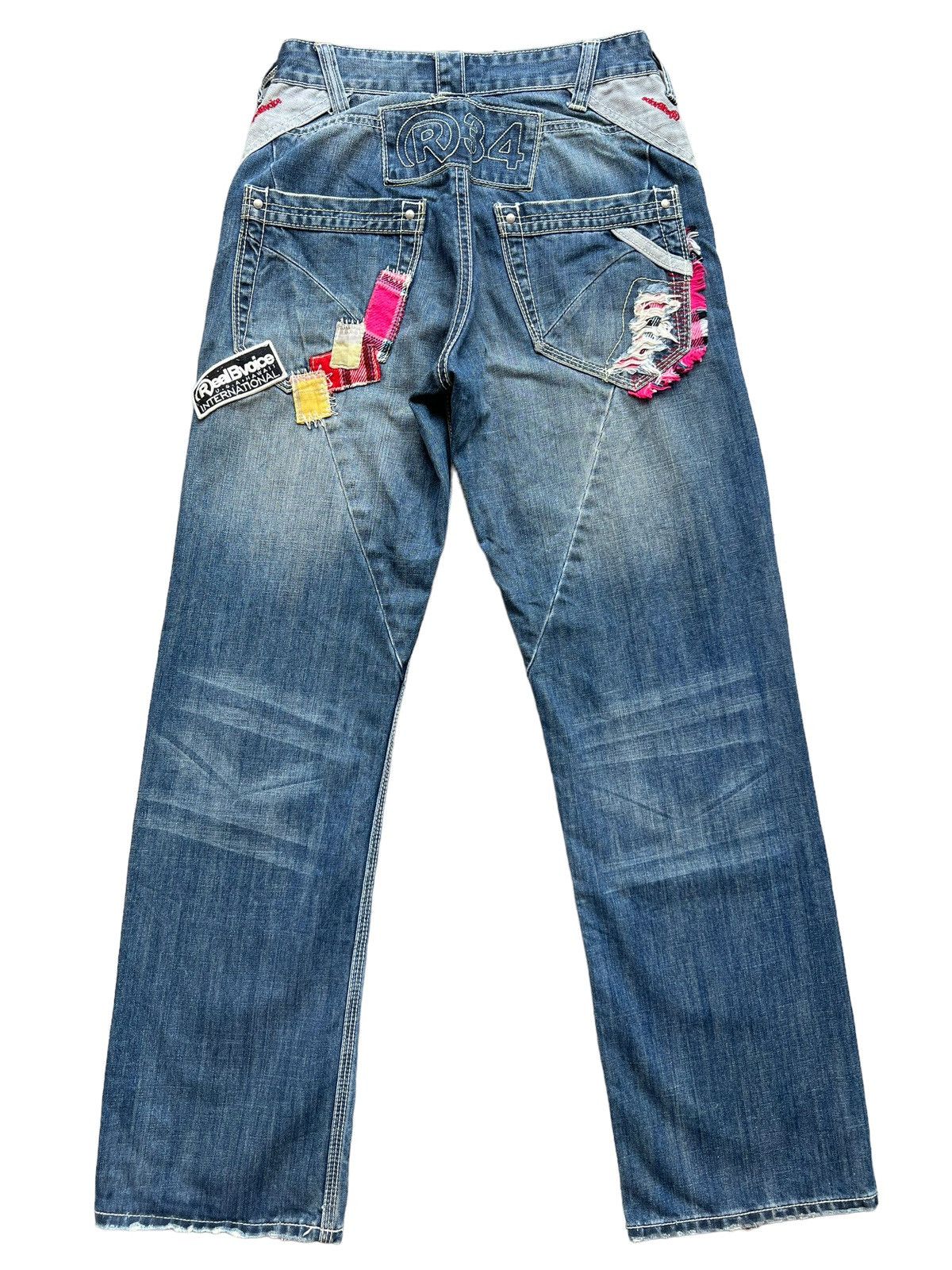 Japanese Brand RBV Jeans Patchwork Distressed Denim Jeans 28x30 Size US 28 / EU 44 - 3 Thumbnail