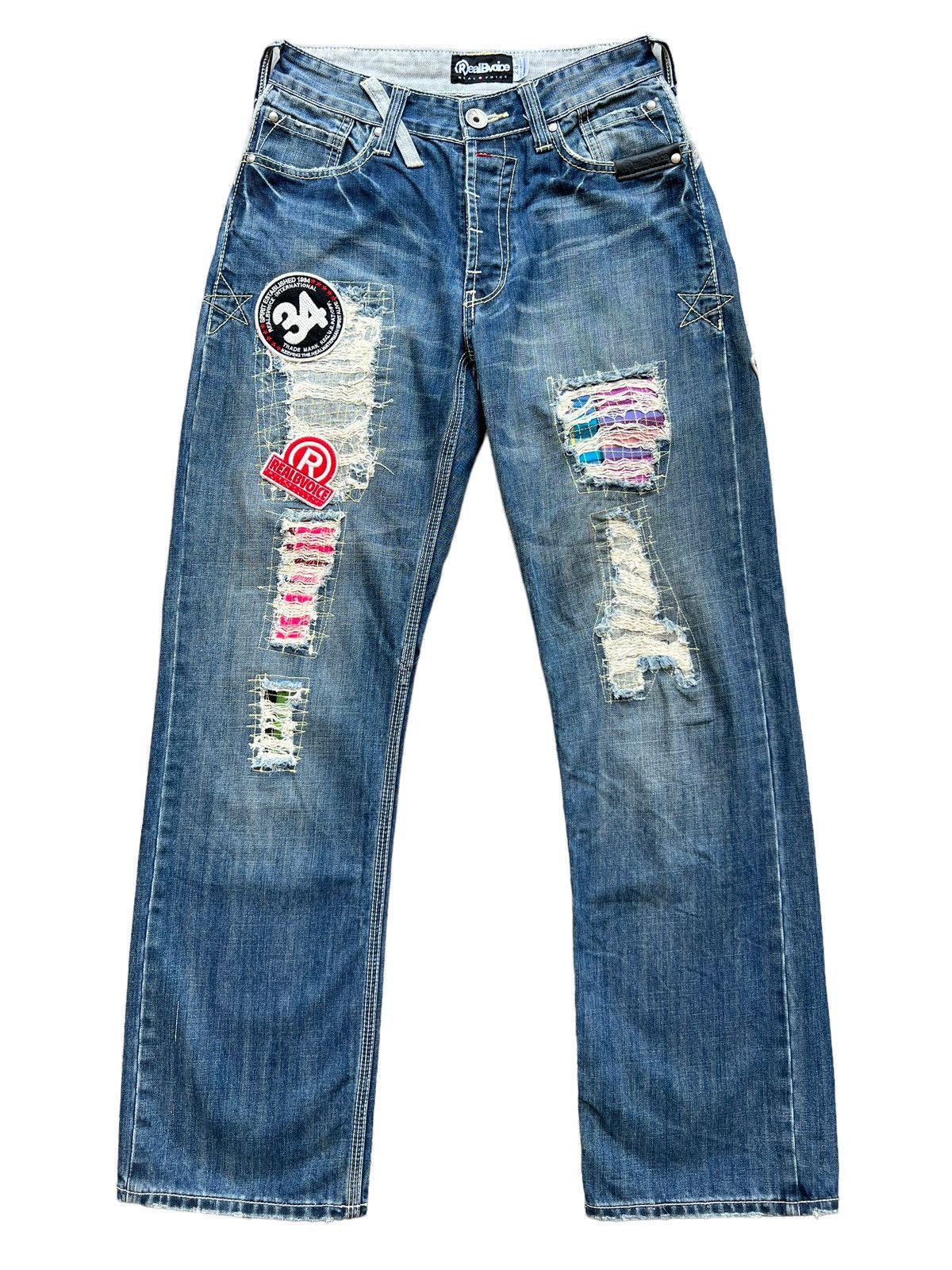 Japanese Brand RBV Jeans Patchwork Distressed Denim Jeans 28x30 Size US 28 / EU 44 - 2 Thumbnail