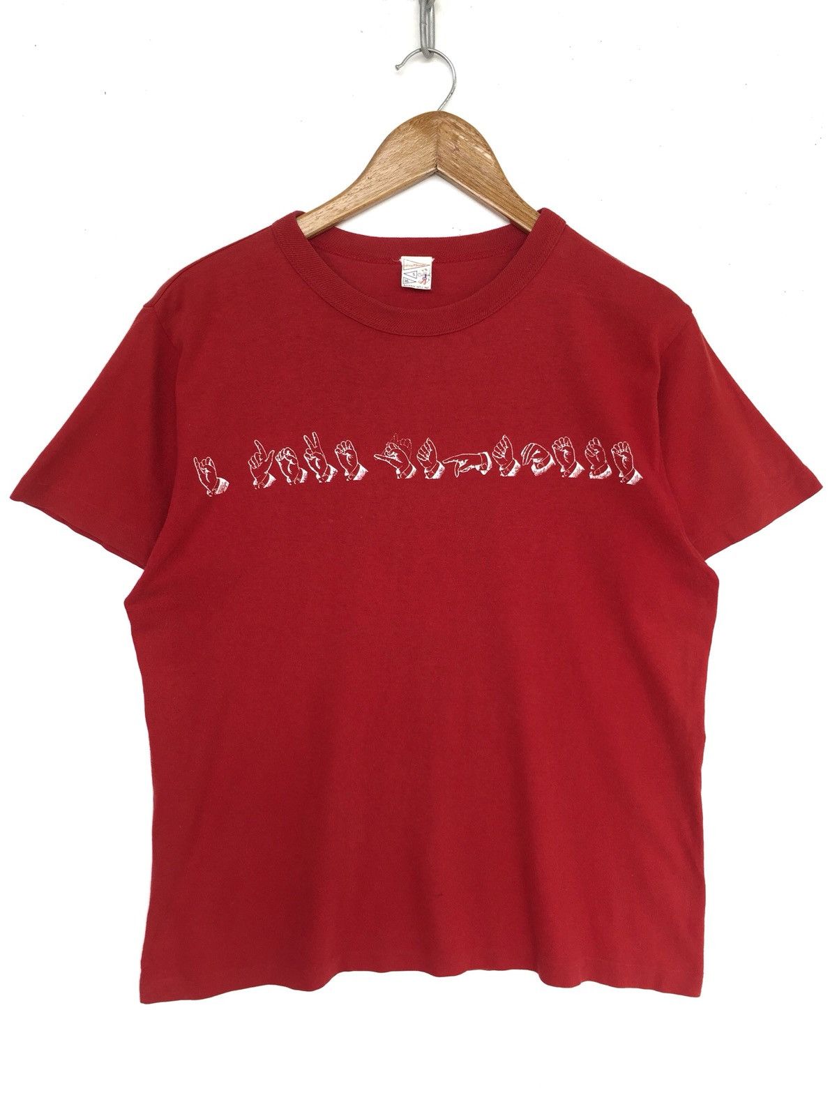Dry Bones OG Dry Bones 🇯🇵 Finger Spelling Sign Red Shirt Size US S / EU 44-46 / 1 - 3 Thumbnail
