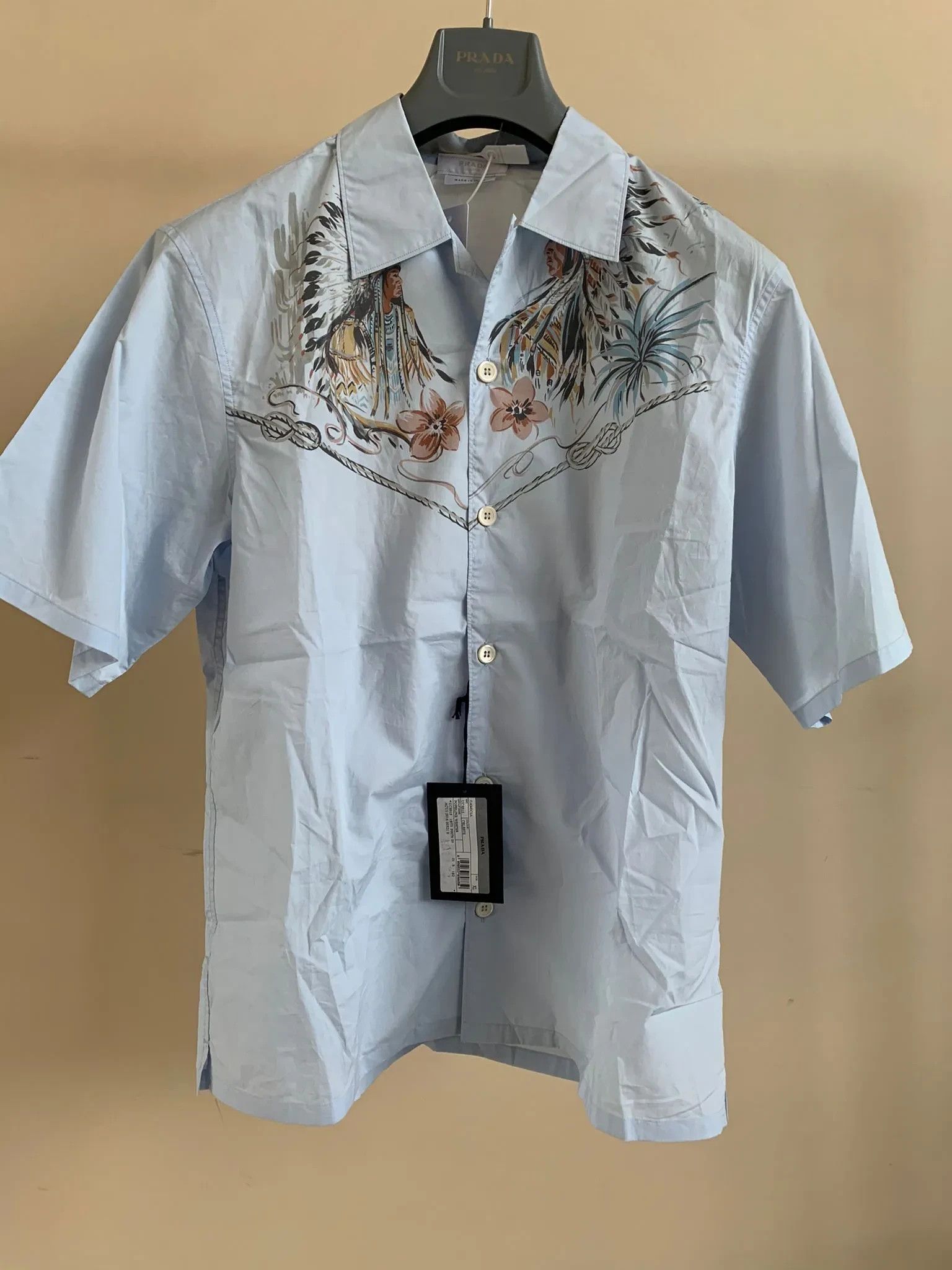 Prada Popeline Western in Light Blue Size US S / EU 44-46 / 1 - 1 Thumbnail