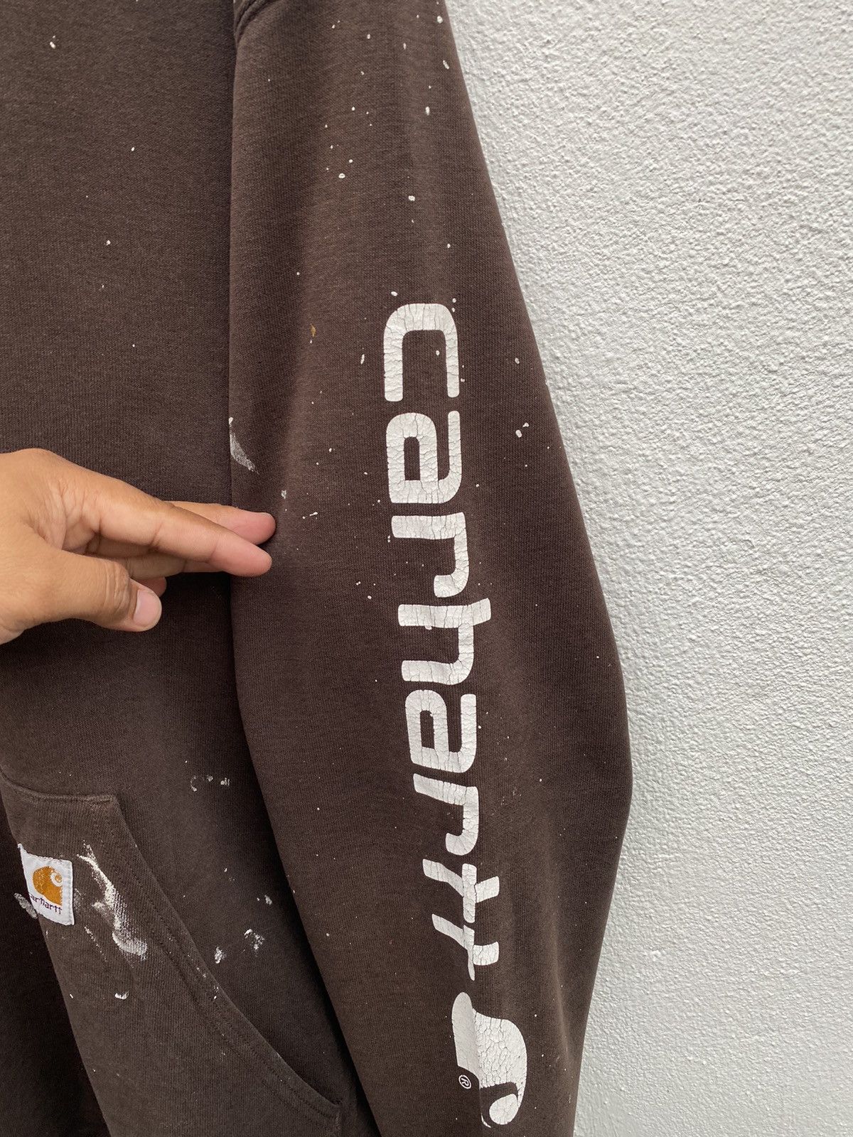 Carhartt × Vintage Vintage Carhartt hoodie painted sweatshirt Size US M / EU 48-50 / 2 - 4 Thumbnail