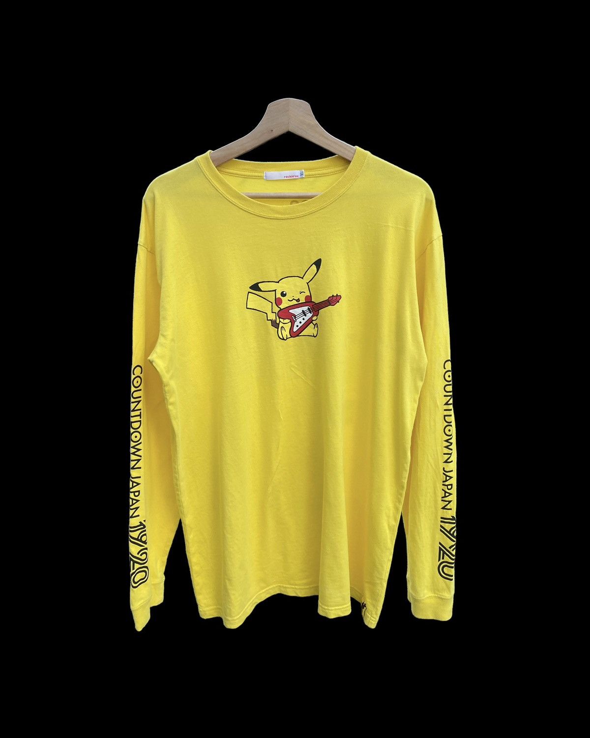 image of Cartoon Network x Pokemon Steals Rockin'on Pokemon Tshirt in Yellow (Size Large)