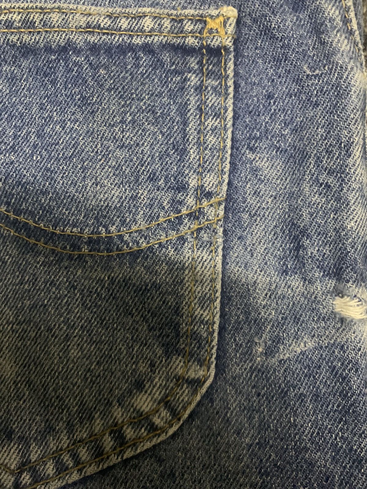 Lee Vintage 80s Lee Faded Classic Fit Clawmark Distressed Jeans Size US 32 / EU 48 - 13 Thumbnail