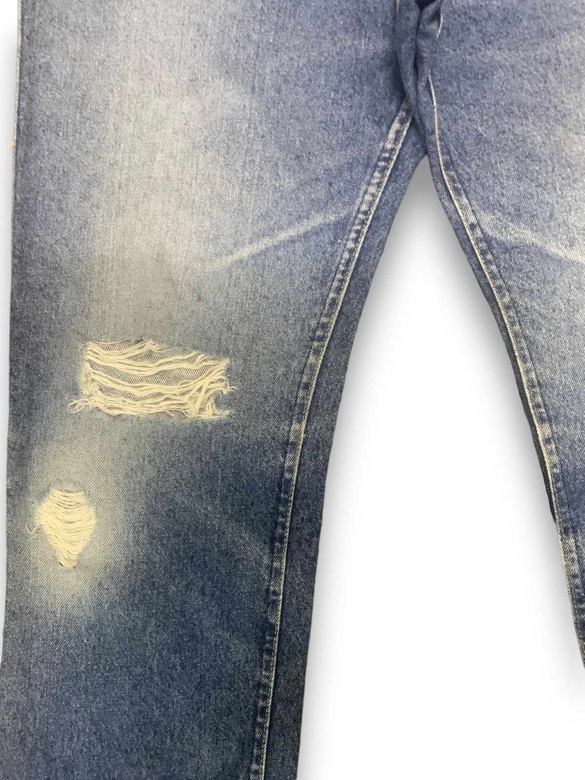 Lee Vintage 80s Lee Faded Classic Fit Clawmark Distressed Jeans Size US 32 / EU 48 - 7 Thumbnail