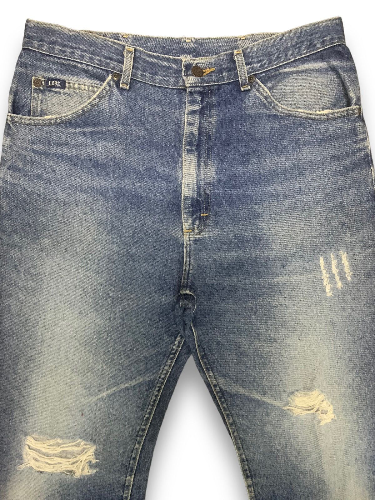 Lee Vintage 80s Lee Faded Classic Fit Clawmark Distressed Jeans Size US 32 / EU 48 - 3 Thumbnail