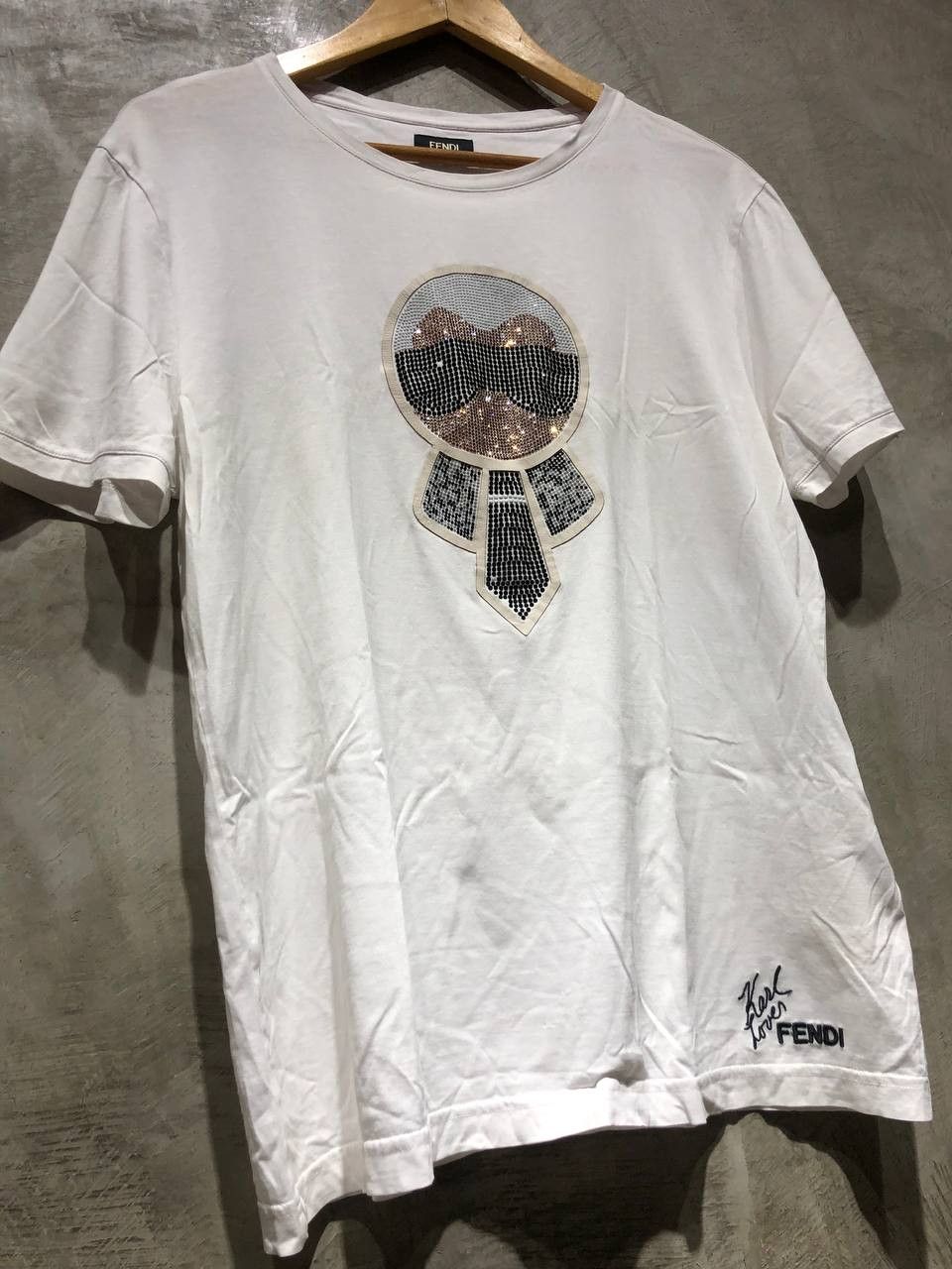 Fendi Fendi Karl Lagerfeld Studded Tee Size US M / EU 48-50 / 2 - 2 Thumbnail