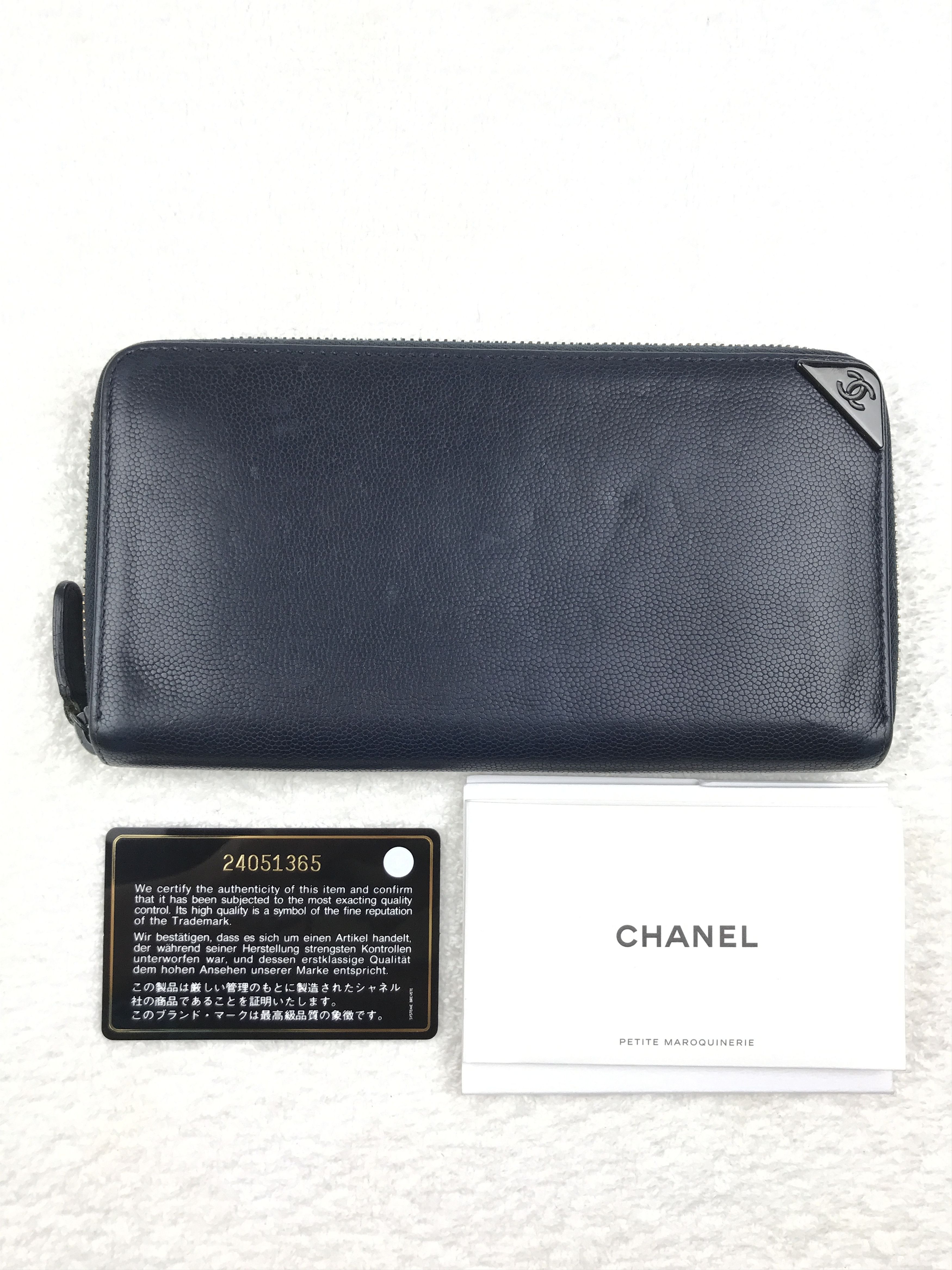 Chanel × Vintage Chanel Black Caviar Zip Around Long Wallet Size ONE SIZE - 14 Thumbnail