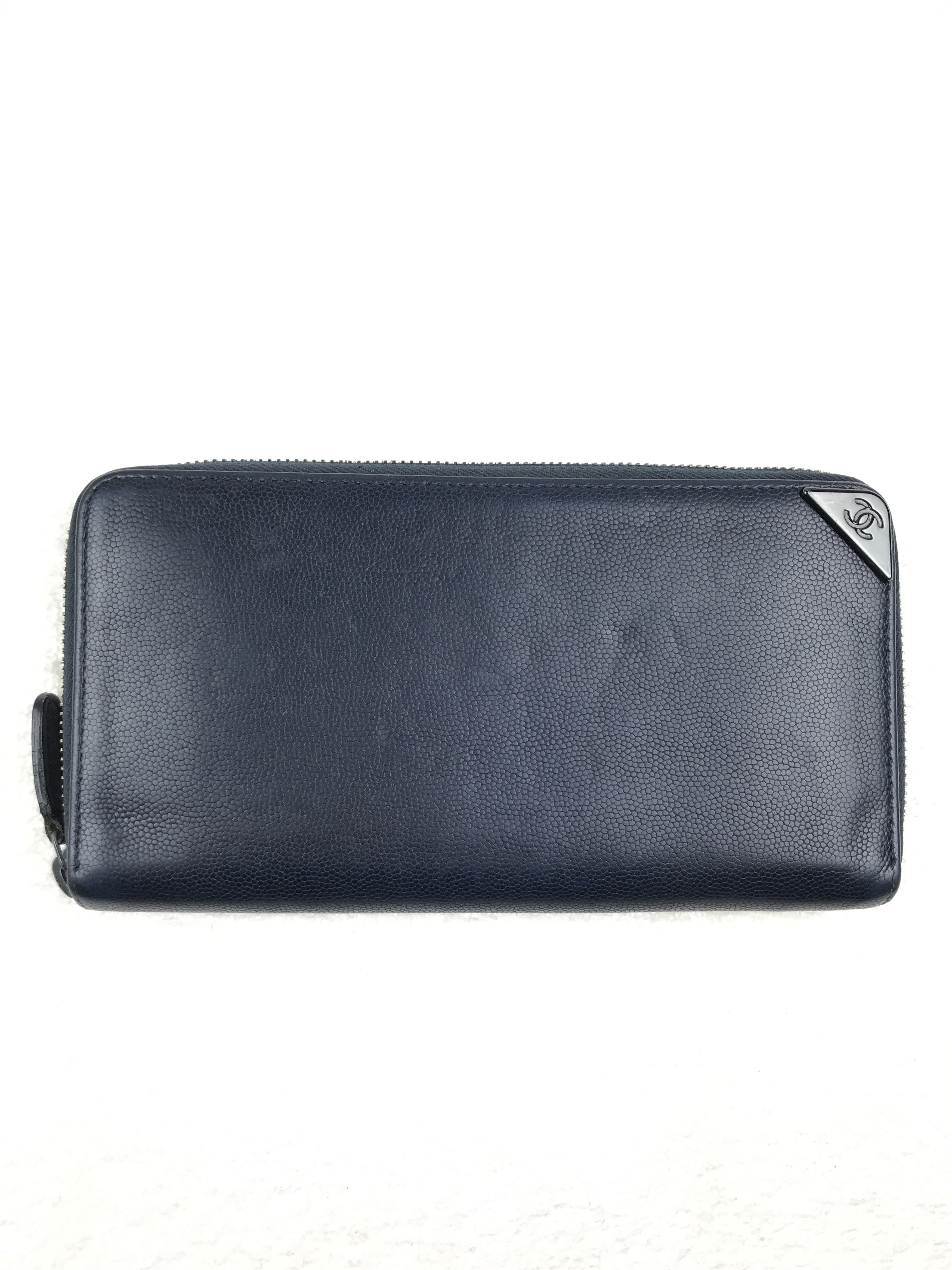 Chanel × Vintage Chanel Black Caviar Zip Around Long Wallet Size ONE SIZE - 1 Thumbnail