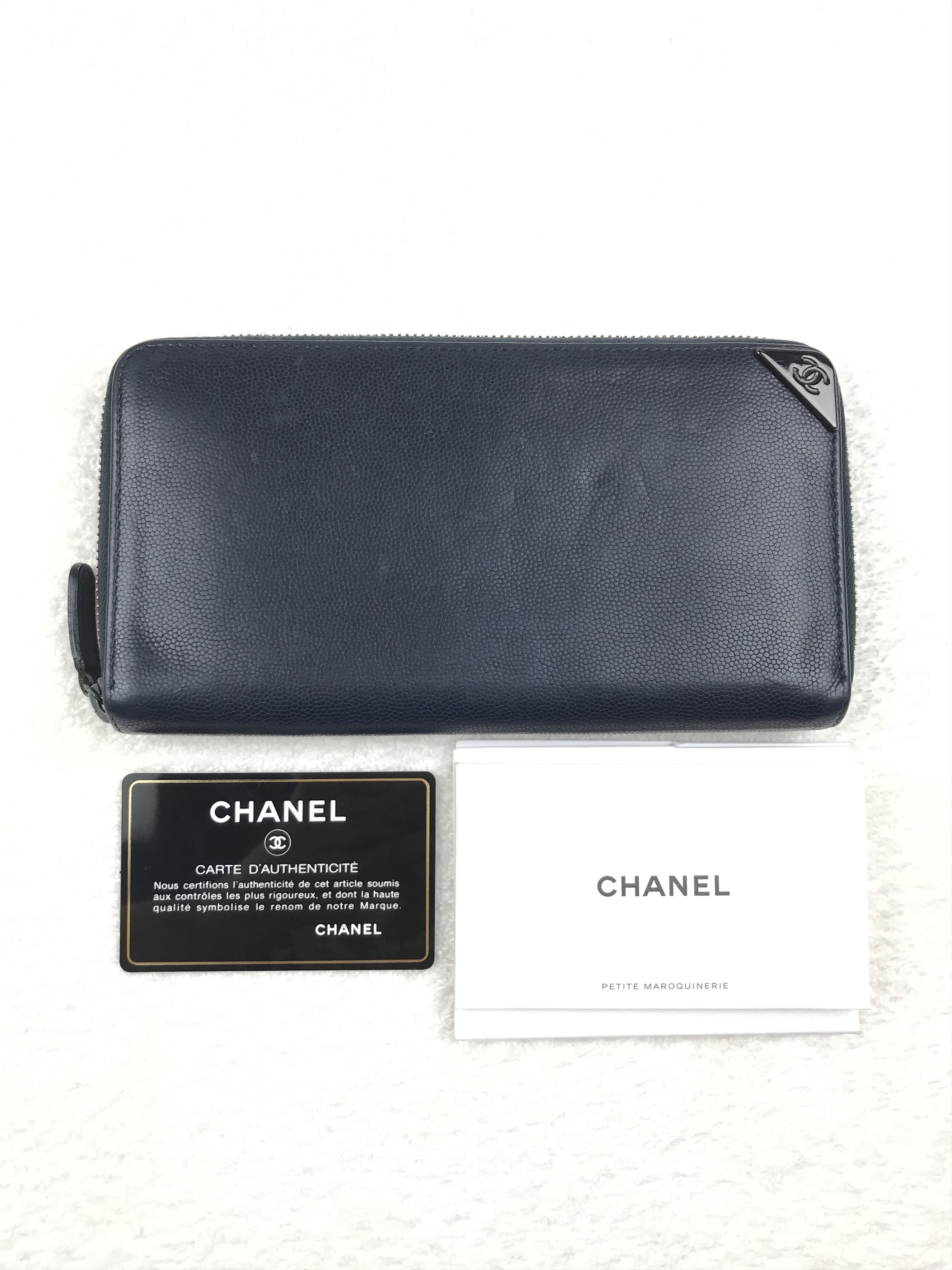 Chanel × Vintage Chanel Black Caviar Zip Around Long Wallet Size ONE SIZE - 3 Thumbnail