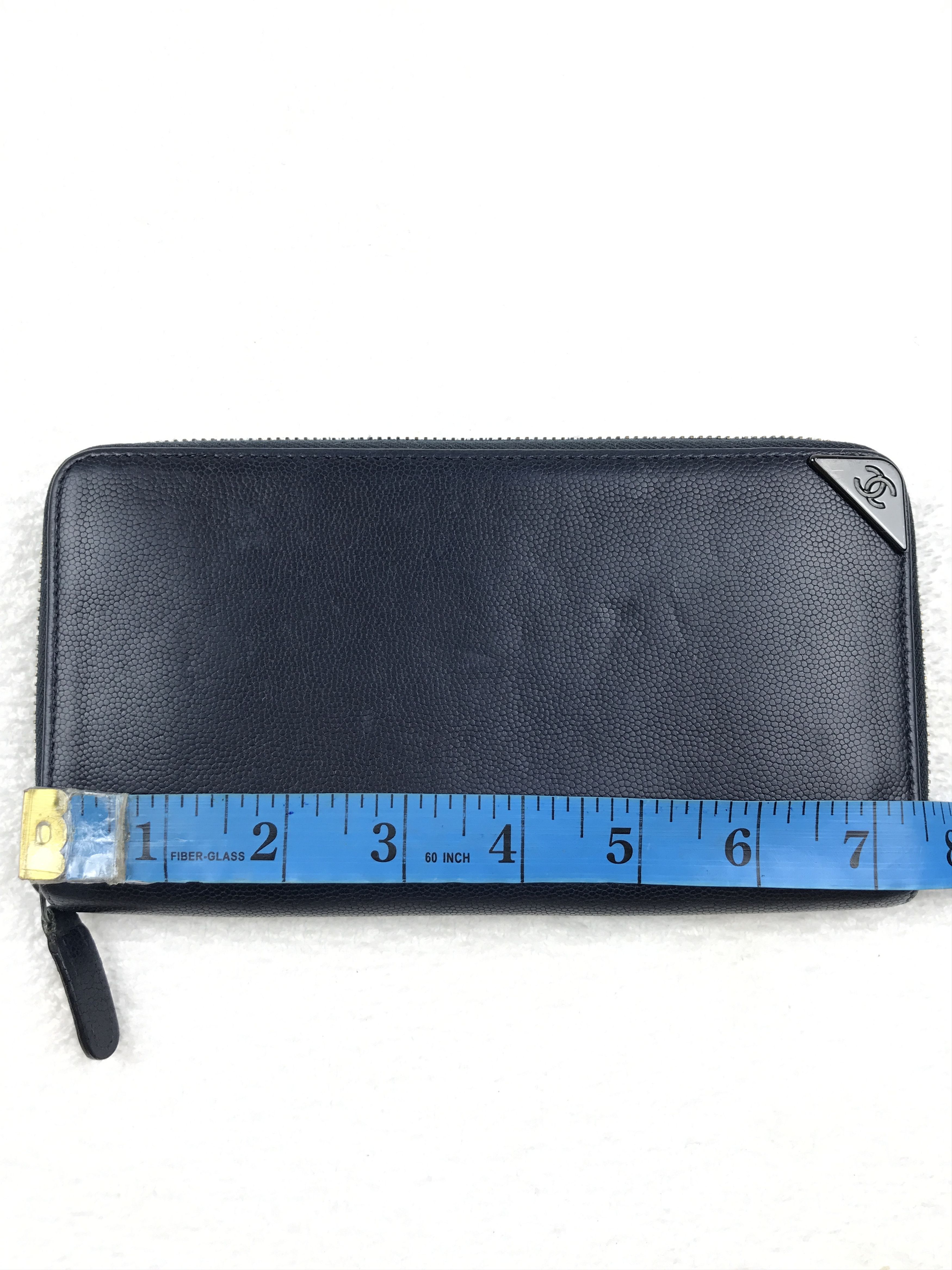 Chanel × Vintage Chanel Black Caviar Zip Around Long Wallet Size ONE SIZE - 7 Thumbnail