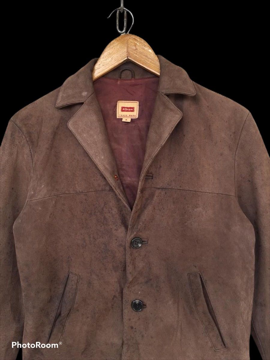 45rpm 💥Vintage 45rpm Leather Brown Jacket Button Size M / US 6-8 / IT 42-44 - 4 Thumbnail