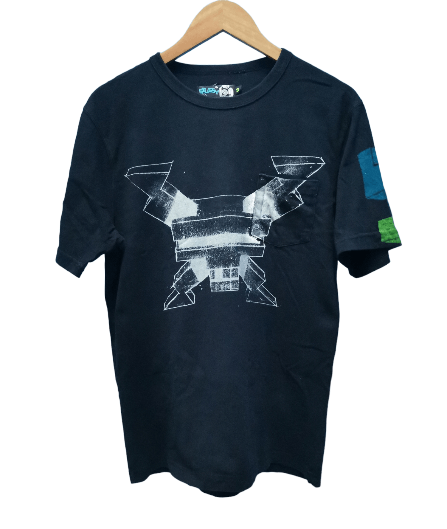Stussy Rare Stussy Single Pocket Tee Big Logo Spell Out Streetwear Size US M / EU 48-50 / 2 - 2 Thumbnail