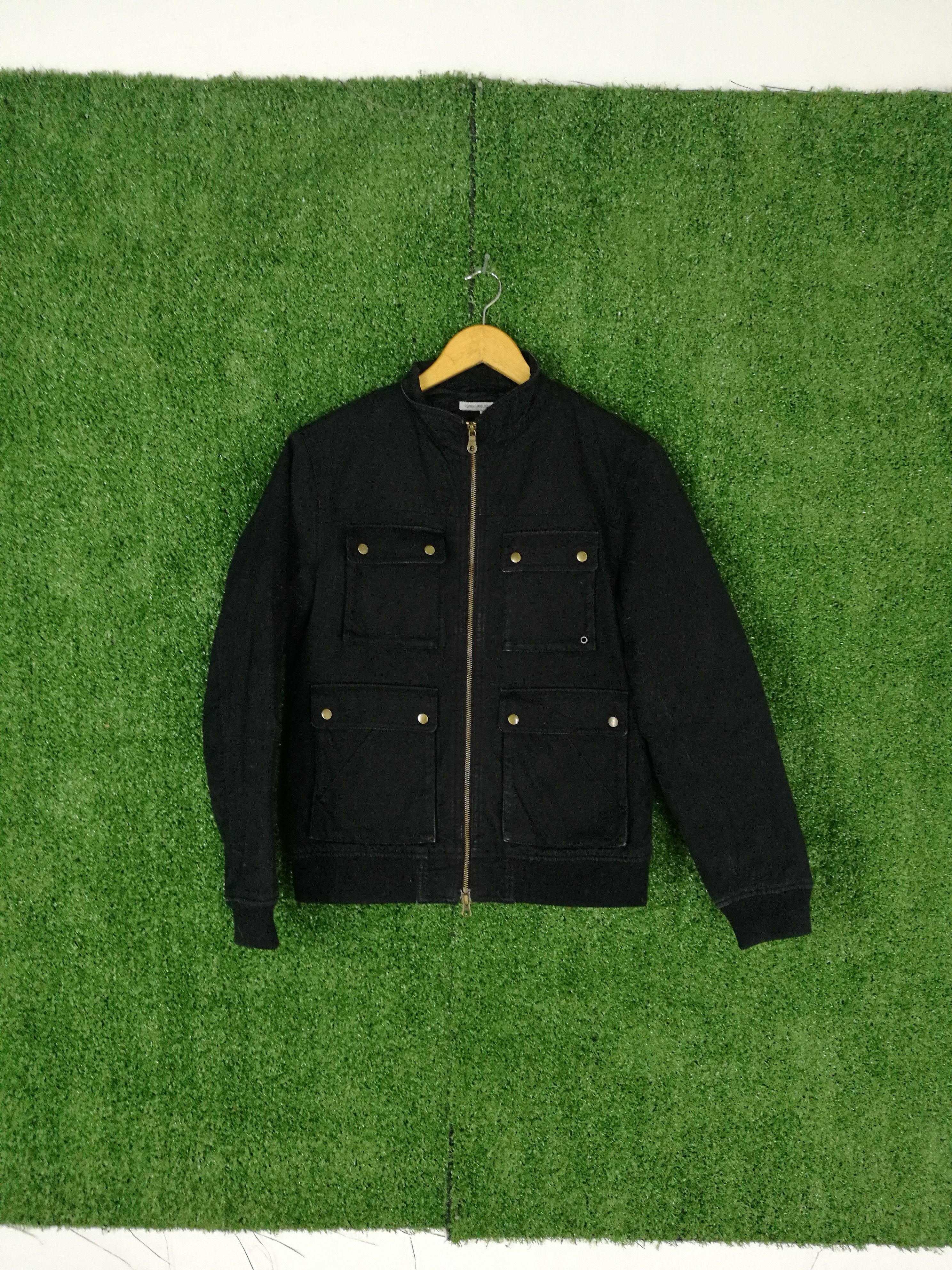image of Tactical Bikers Jacket Green Label Relaxing in Black, Men's (Size Medium)