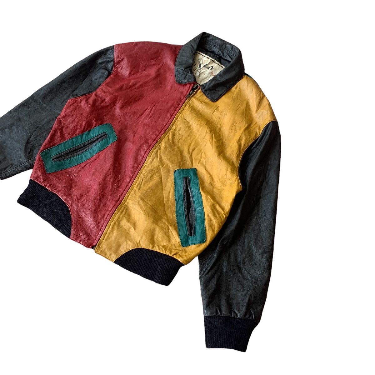 Japanese Brand Vintage L.A Studio Leather Bomber Jacket Size US S / EU 44-46 / 1 - 4 Thumbnail
