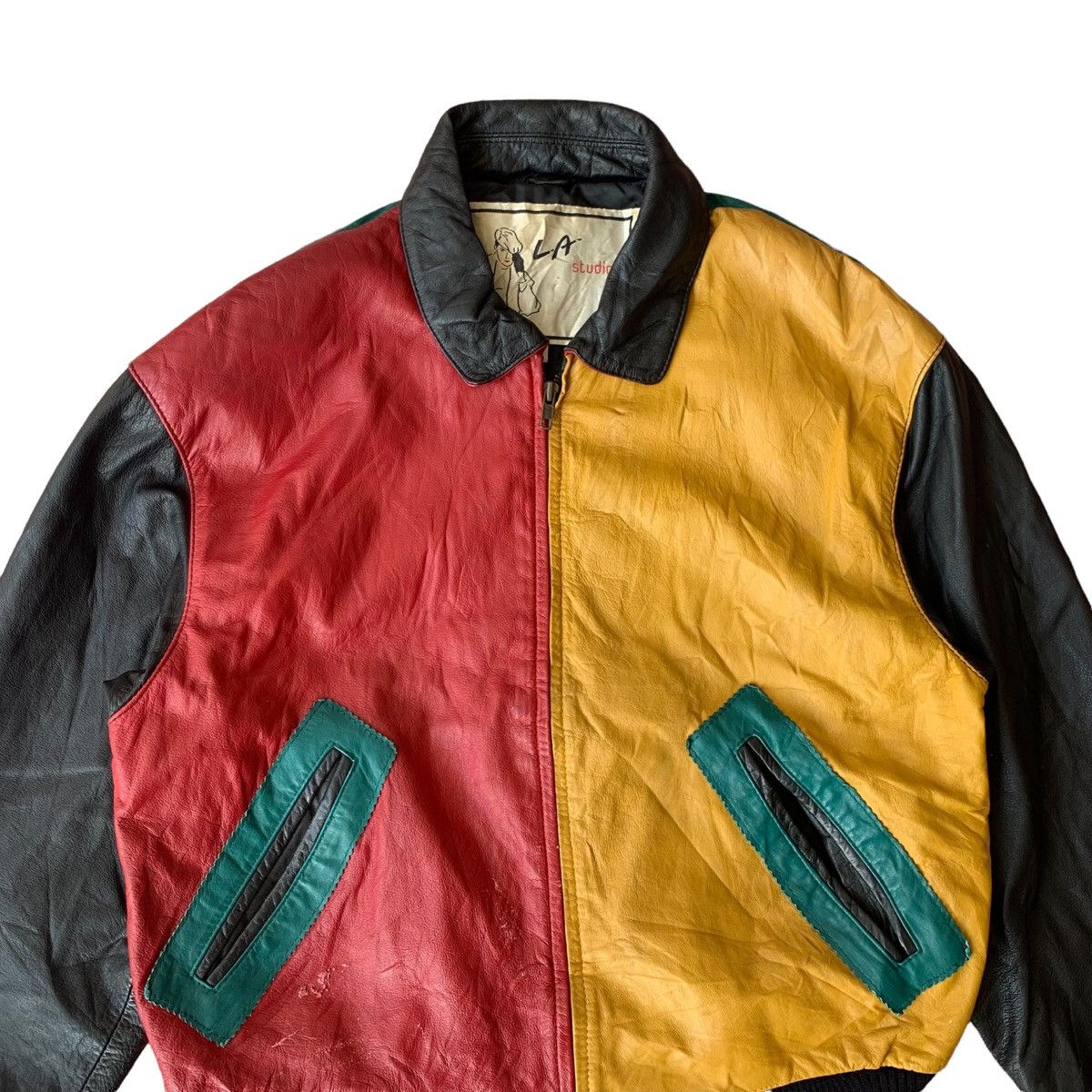 Japanese Brand Vintage L.A Studio Leather Bomber Jacket Size US S / EU 44-46 / 1 - 5 Thumbnail