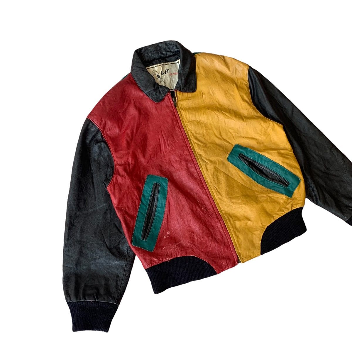 Japanese Brand Vintage L.A Studio Leather Bomber Jacket Size US S / EU 44-46 / 1 - 3 Thumbnail