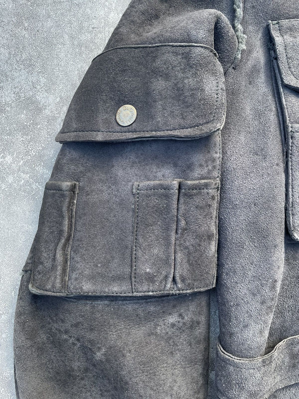 Dolce & Gabbana Sherpa Military Cargo Pocket Leather Jacket Size US M / EU 48-50 / 2 - 5 Thumbnail