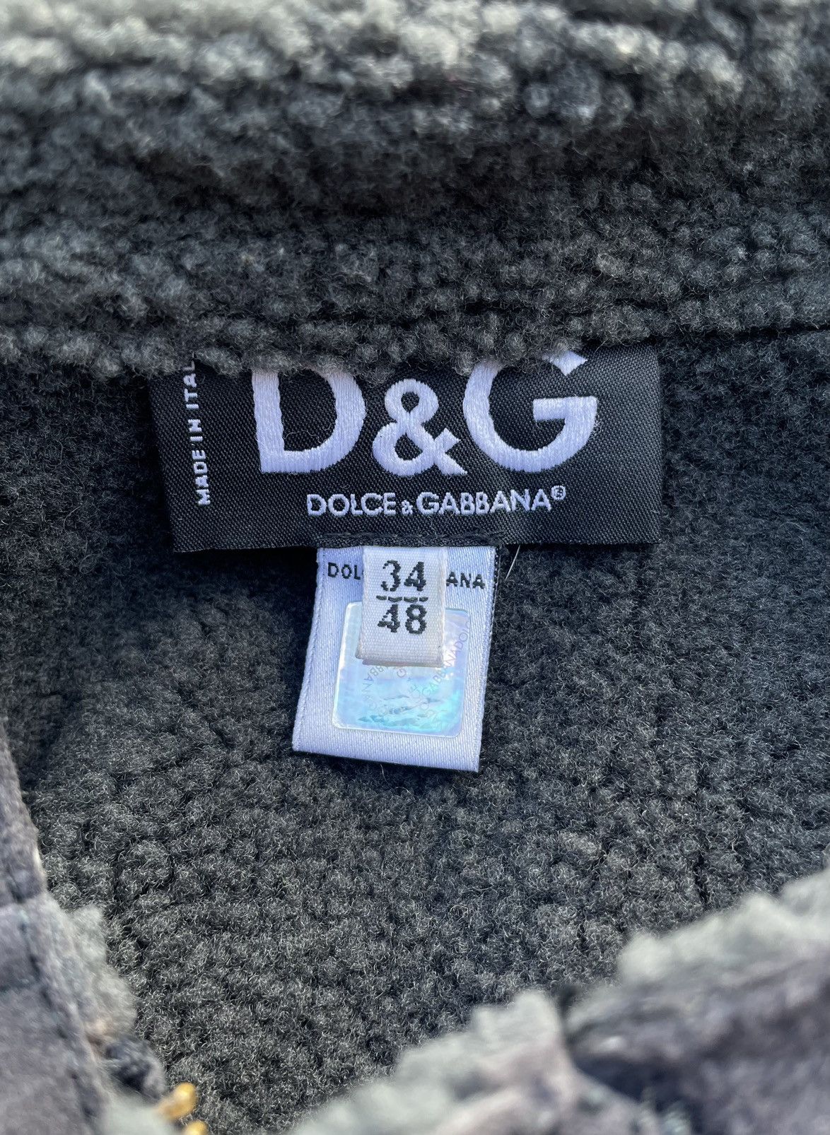 Dolce & Gabbana Sherpa Military Cargo Pocket Leather Jacket Size US M / EU 48-50 / 2 - 8 Thumbnail