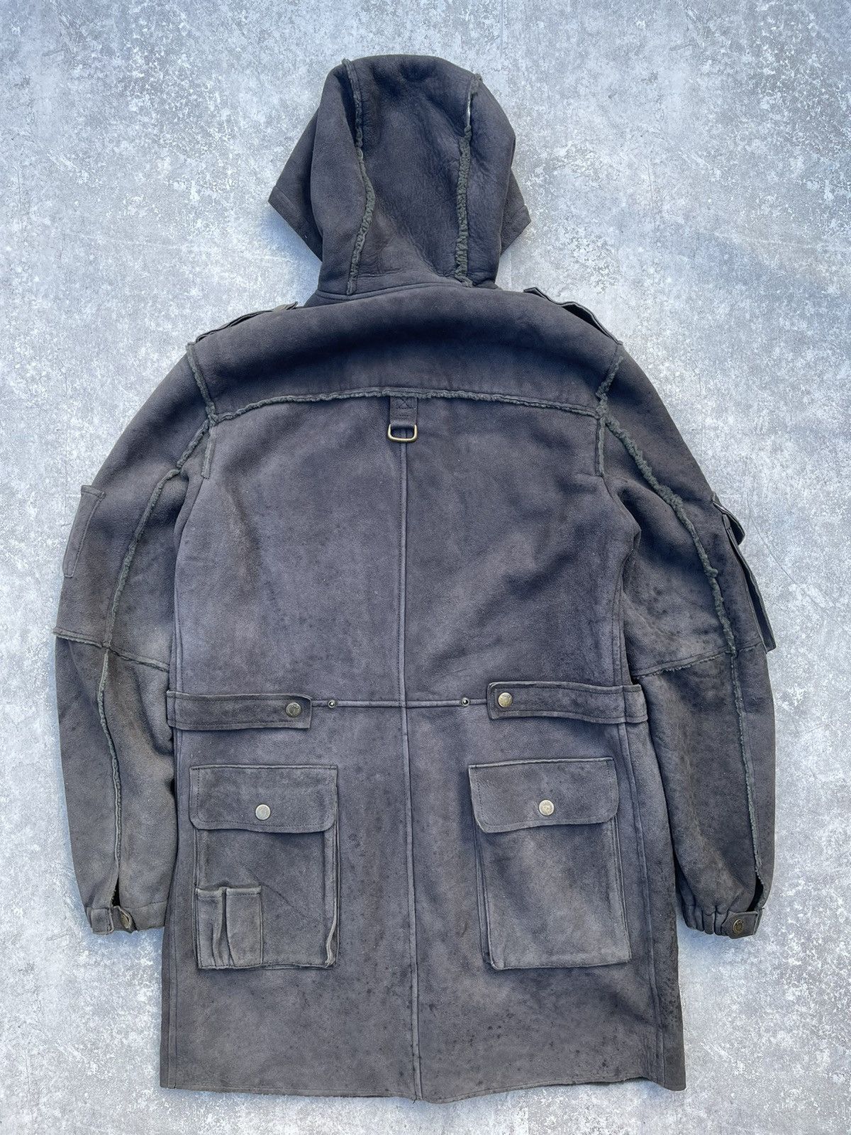 Dolce & Gabbana Sherpa Military Cargo Pocket Leather Jacket Size US M / EU 48-50 / 2 - 2 Thumbnail