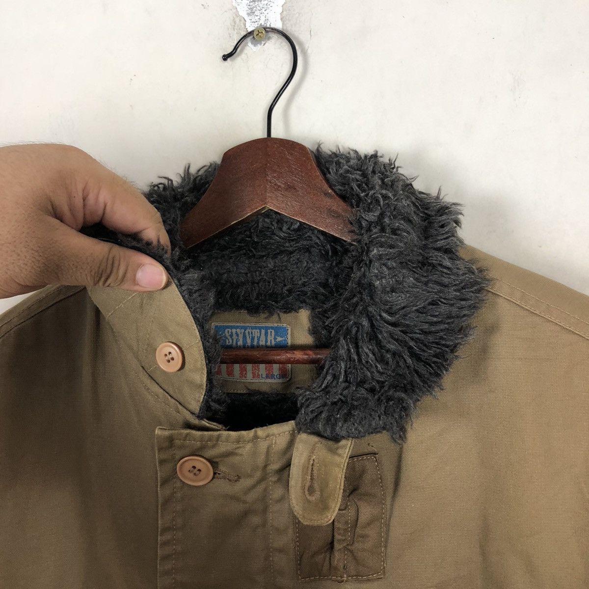 Japanese Brand 🔥90’s DECK JACKET SIX STAR MILITARY USN DESIGN MINK FUR Size US L / EU 52-54 / 3 - 7 Thumbnail
