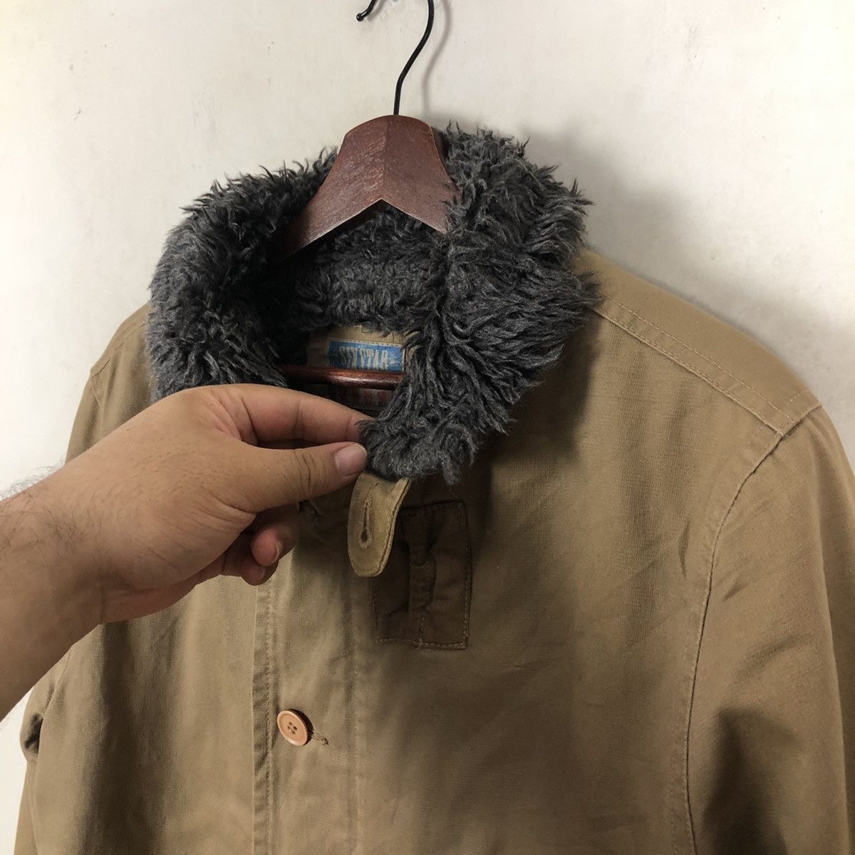 Japanese Brand 🔥90’s DECK JACKET SIX STAR MILITARY USN DESIGN MINK FUR Size US L / EU 52-54 / 3 - 4 Thumbnail