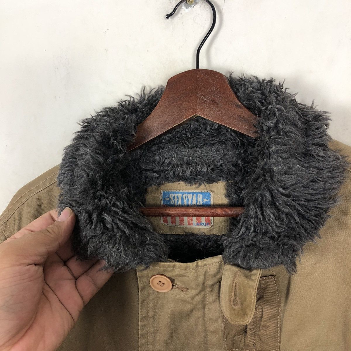 Japanese Brand 🔥90’s DECK JACKET SIX STAR MILITARY USN DESIGN MINK FUR Size US L / EU 52-54 / 3 - 6 Thumbnail