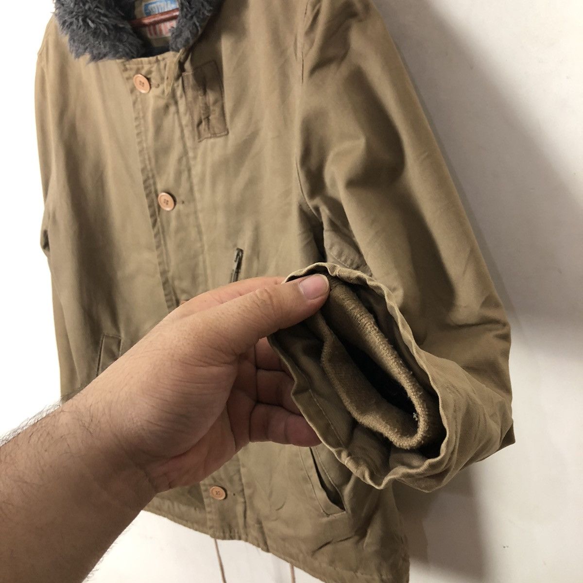 Japanese Brand 🔥90’s DECK JACKET SIX STAR MILITARY USN DESIGN MINK FUR Size US L / EU 52-54 / 3 - 8 Thumbnail