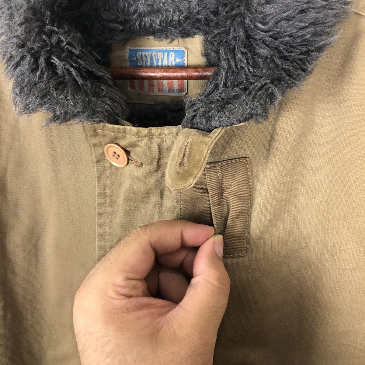 Japanese Brand 🔥90’s DECK JACKET SIX STAR MILITARY USN DESIGN MINK FUR Size US L / EU 52-54 / 3 - 5 Thumbnail