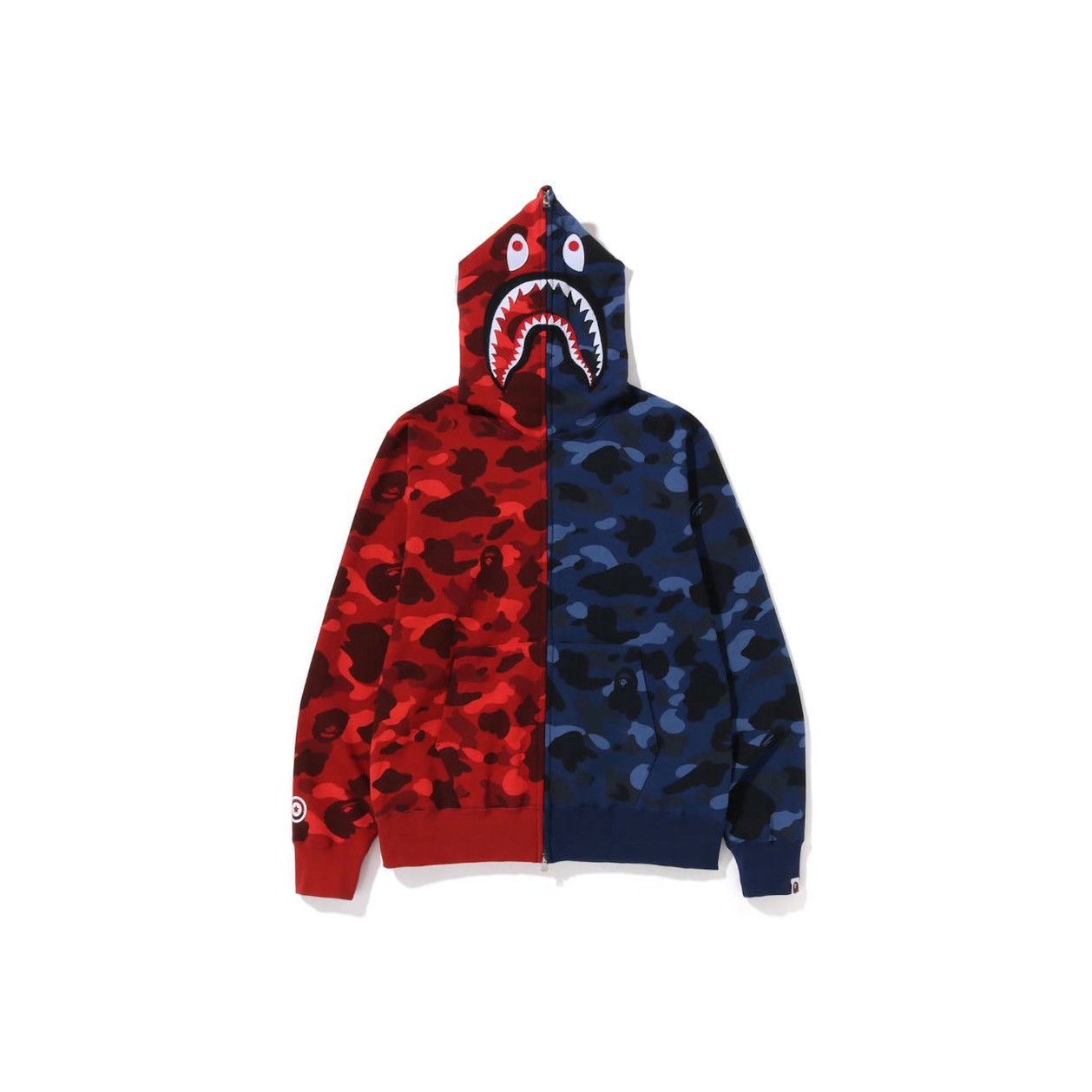 Bape BAPE Color Camo Shark Full Zip Hoodie Red/Navy Size US XXL / EU 58 / 5 - 1 Thumbnail