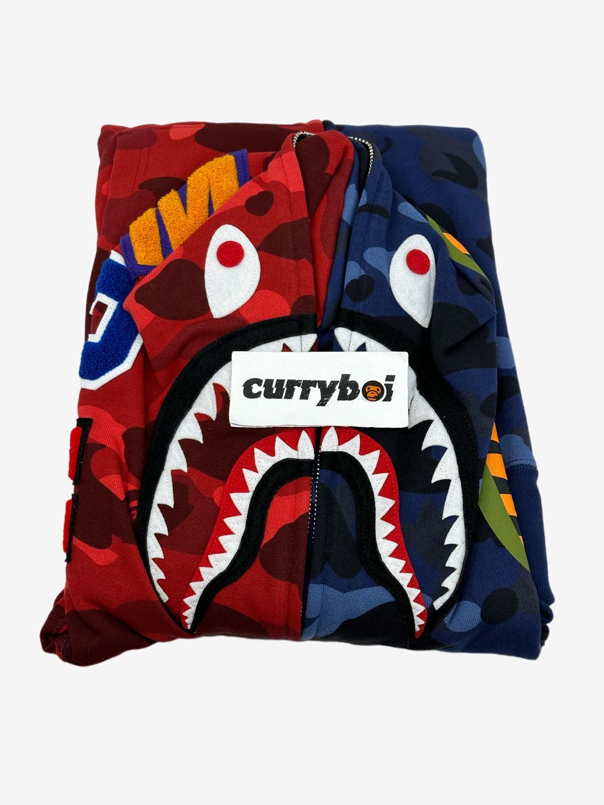 Bape BAPE Color Camo Shark Full Zip Hoodie Red/Navy Size US XXL / EU 58 / 5 - 6 Thumbnail