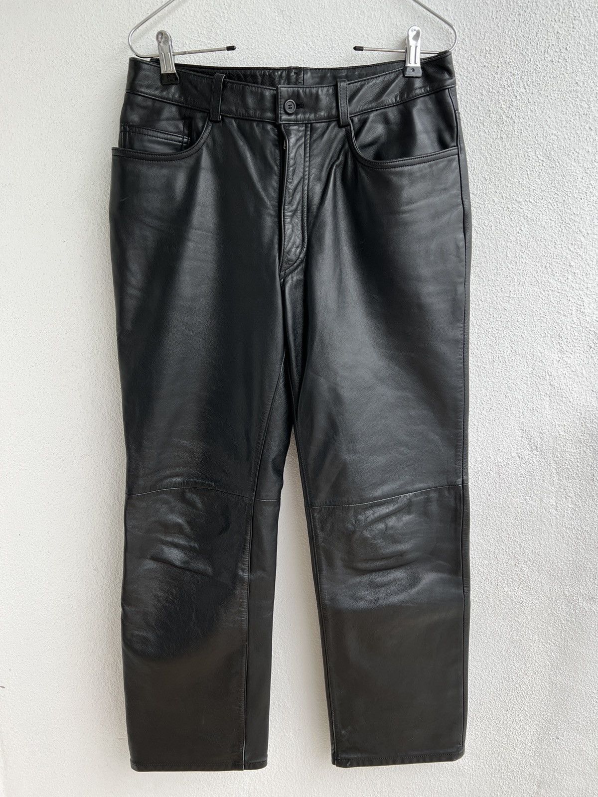 パンツ Paul Smith leather pants Women's Black Leather Trousers