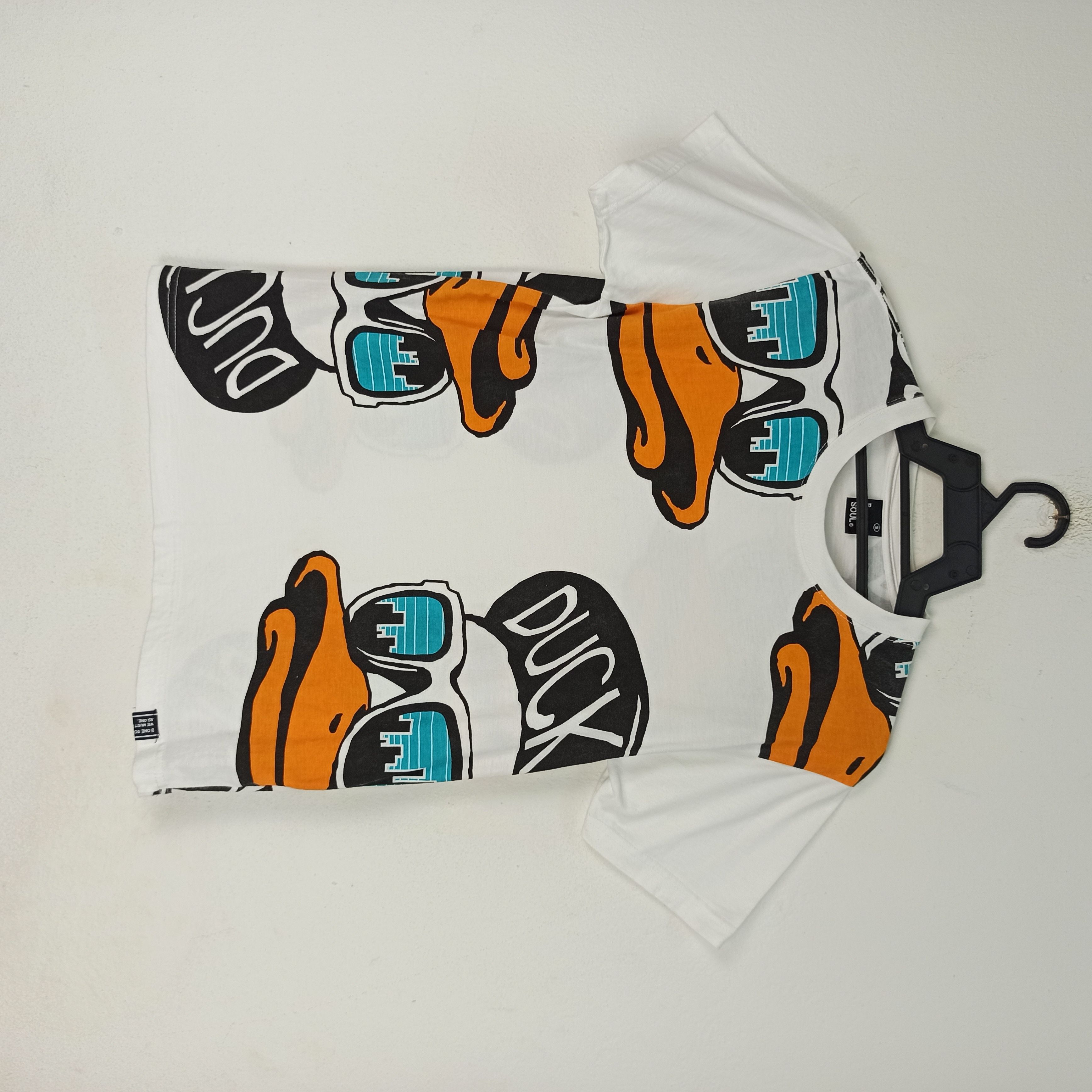 image of Tee Steals B One Soul Duck Dude Full Print Design Small Size in White, Men's