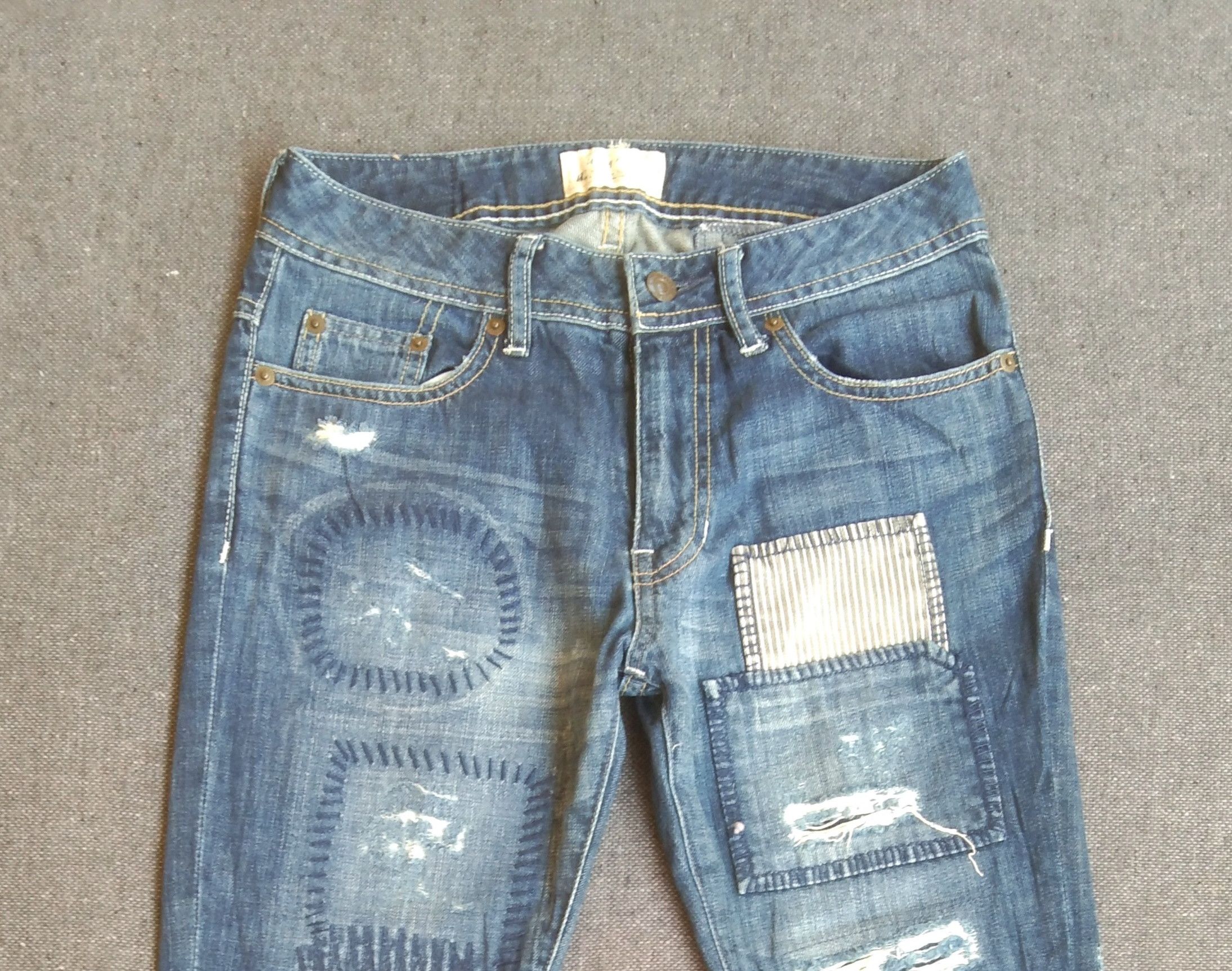 Japanese Brand Japanese Brand Jeans Distressed Style Boro Sashiko 27x29 Size US 27 - 7 Thumbnail