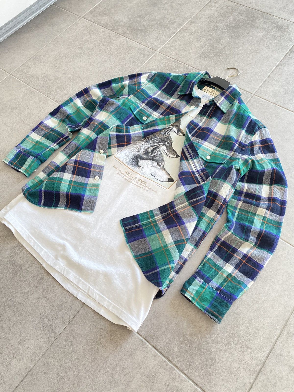 Flannel Vintage Flannel Checkered Shirt Travis Style Size US S / EU 44-46 / 1 - 4 Thumbnail