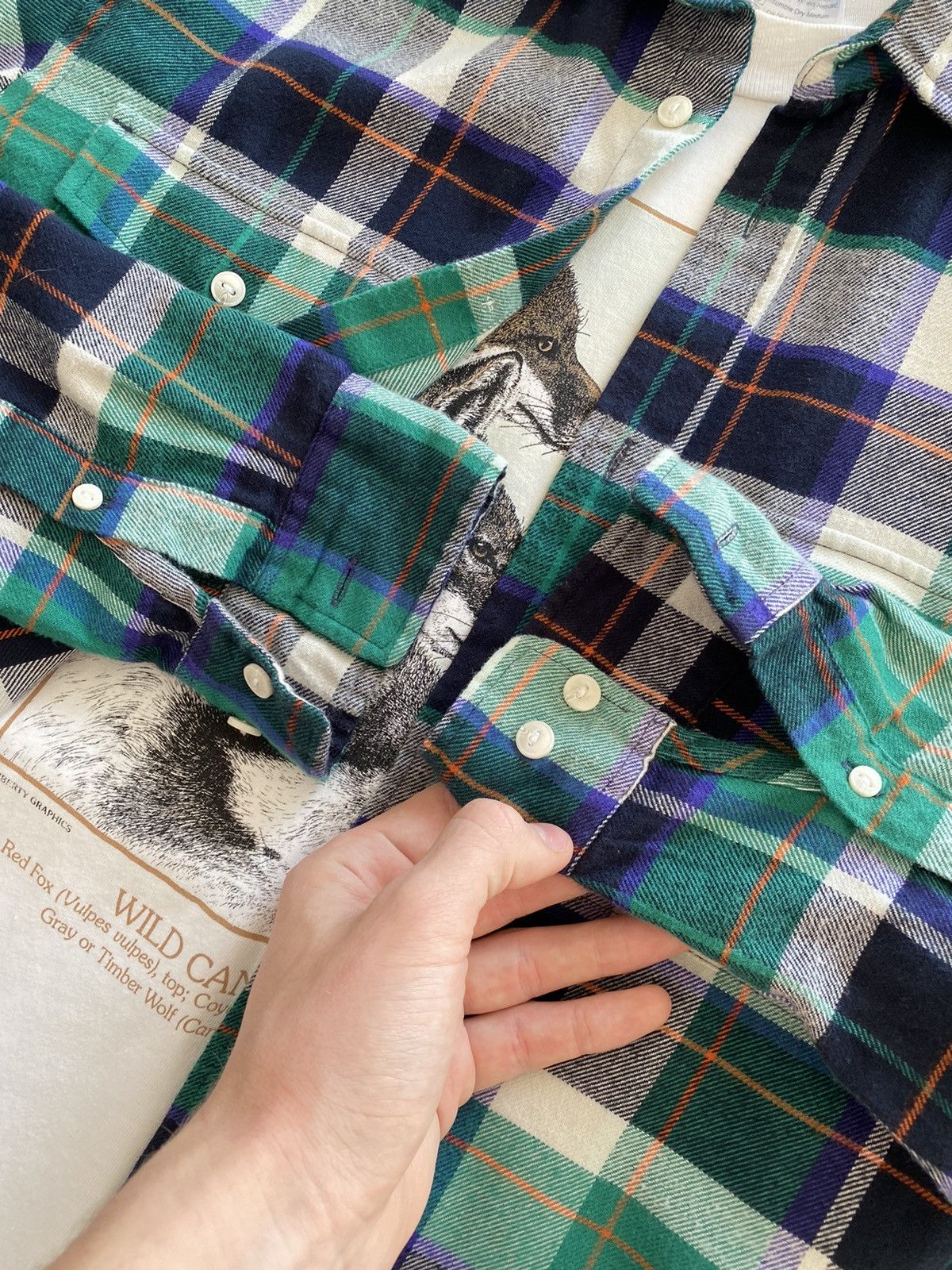 Flannel Vintage Flannel Checkered Shirt Travis Style Size US S / EU 44-46 / 1 - 5 Thumbnail
