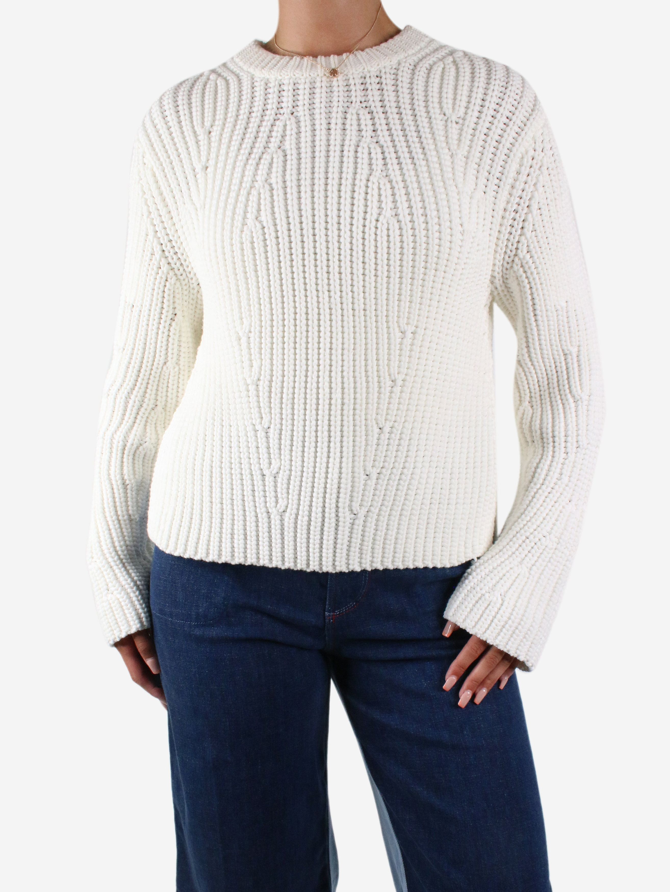 White round neck knitted jumper - size M