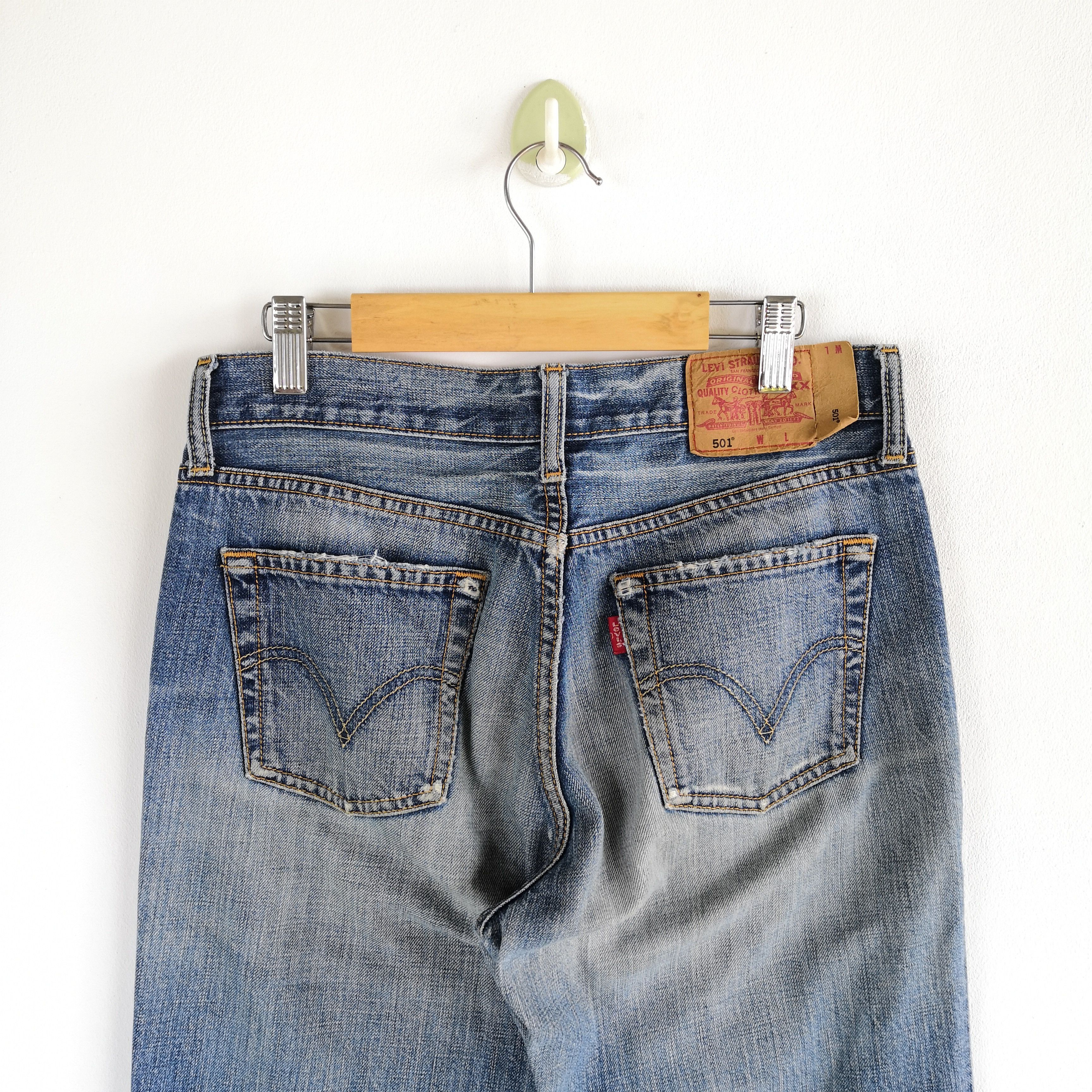 Levi's Vintage Levis 501 Distressed Jeans Released Hem Faded Denim Size 28" / US 6 / IT 42 - 4 Thumbnail