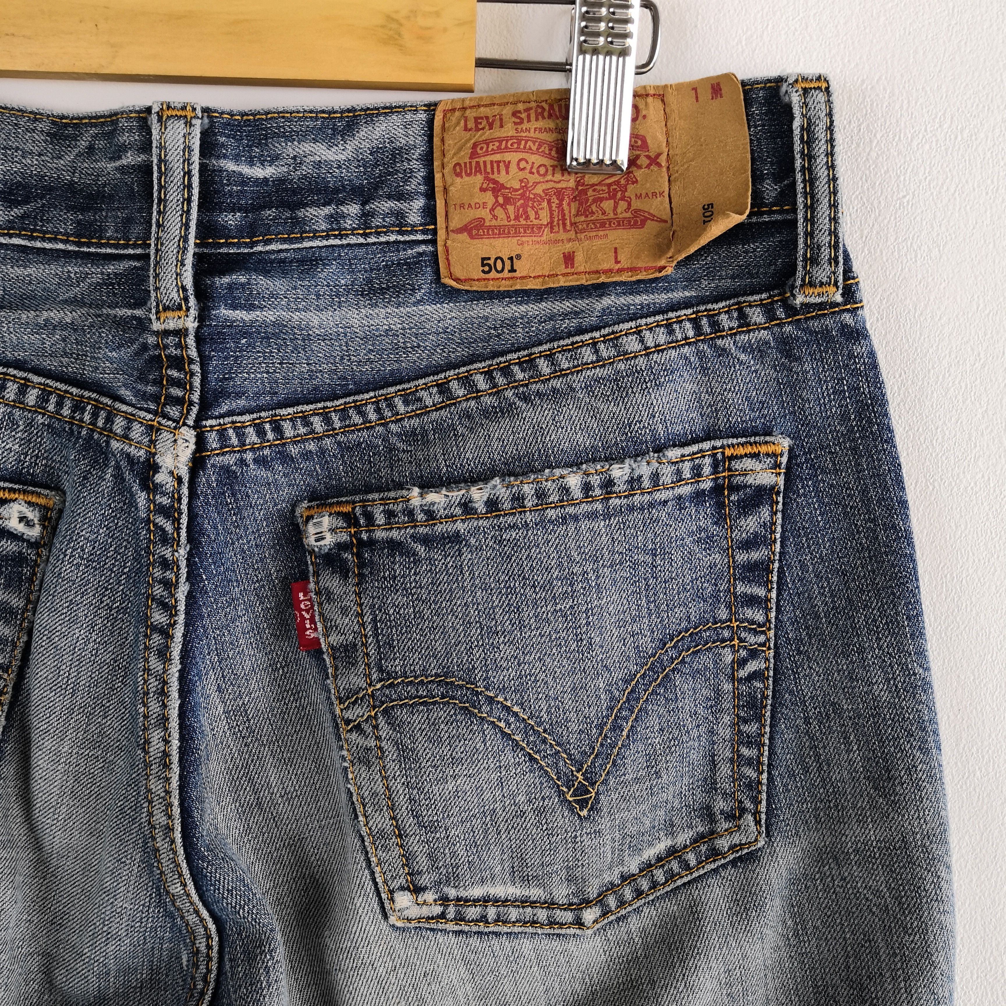 Levi's Vintage Levis 501 Distressed Jeans Released Hem Faded Denim Size 28" / US 6 / IT 42 - 5 Thumbnail