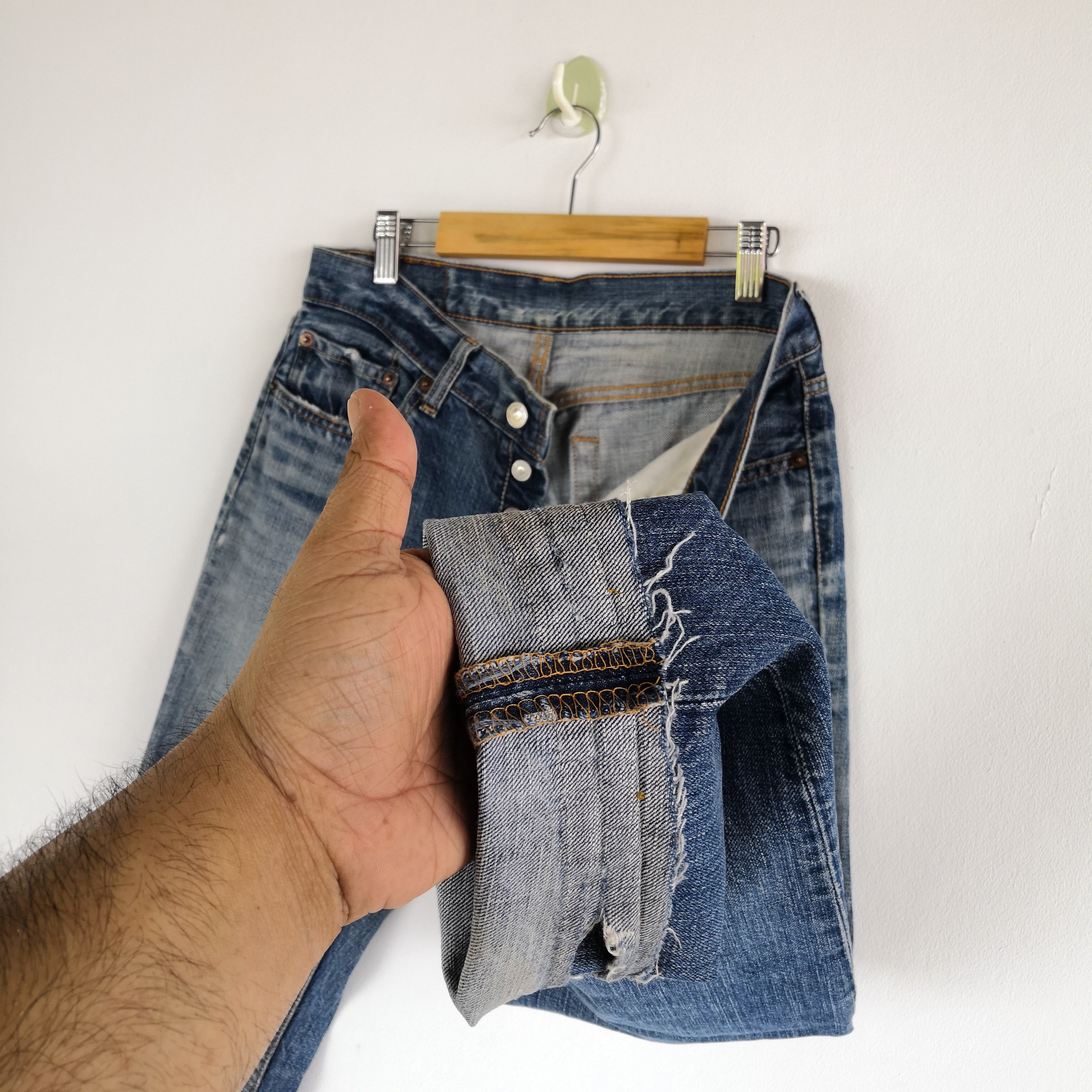 Levi's Vintage Levis 501 Distressed Jeans Released Hem Faded Denim Size 28" / US 6 / IT 42 - 8 Thumbnail