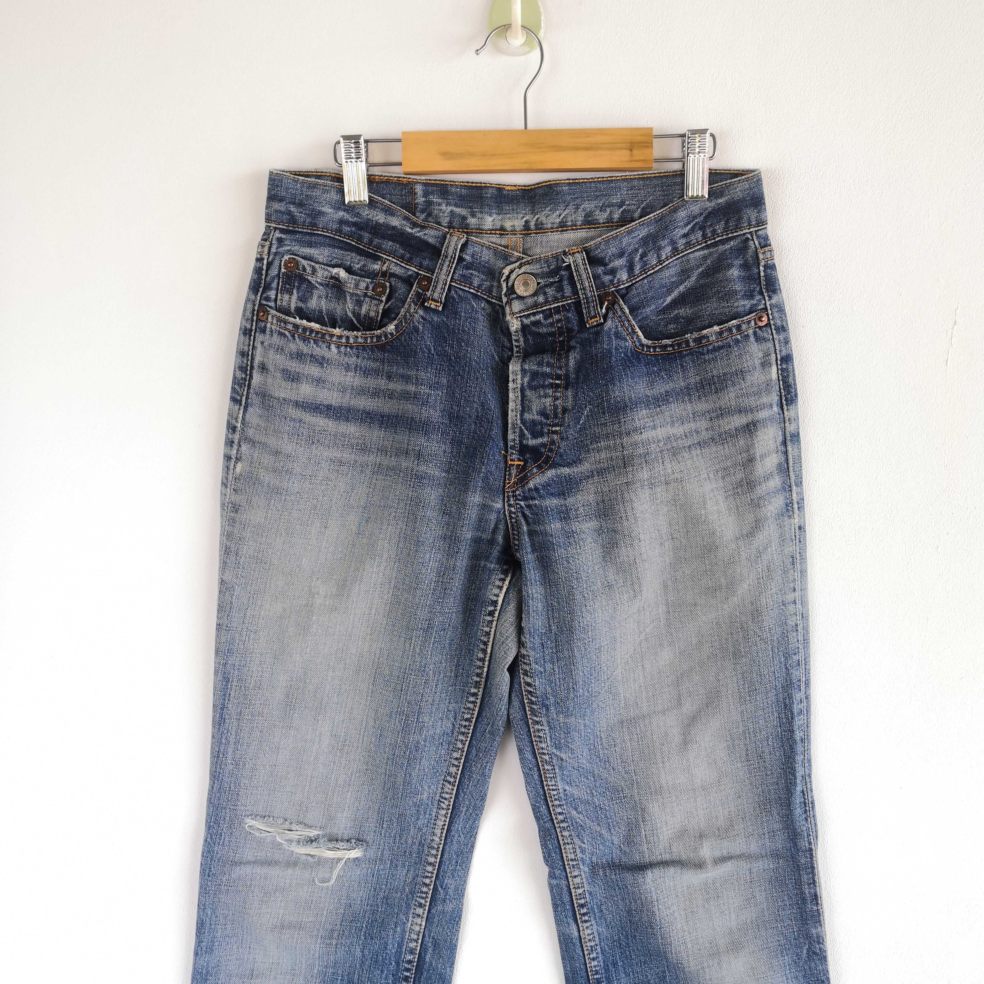 Levi's Vintage Levis 501 Distressed Jeans Released Hem Faded Denim Size 28" / US 6 / IT 42 - 3 Thumbnail