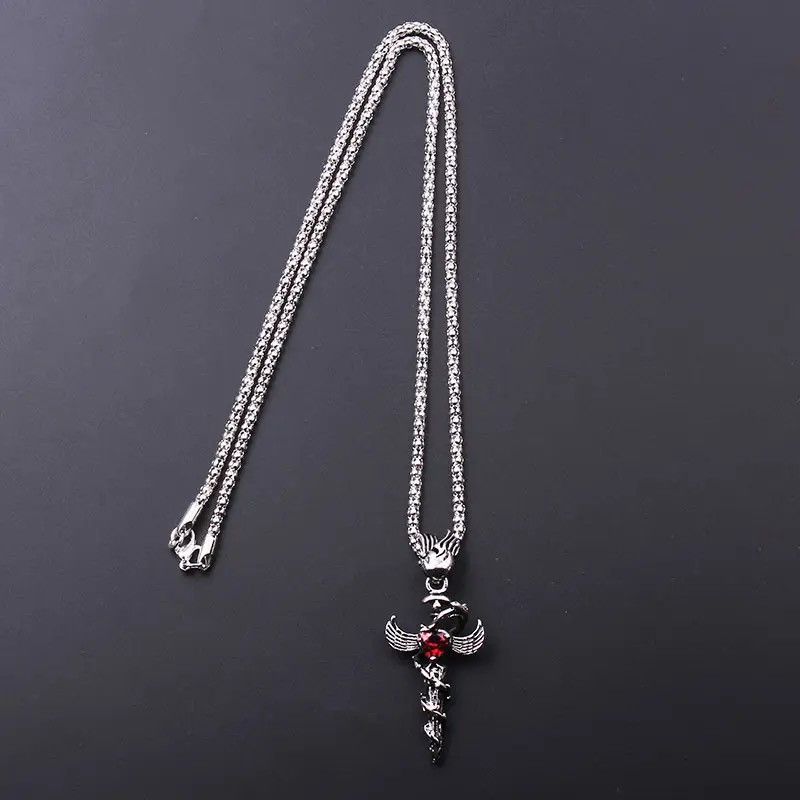 Other Thorns Wings Knight Sword Sacred Heart Pendant Necklace Size ONE SIZE - 1 Thumbnail
