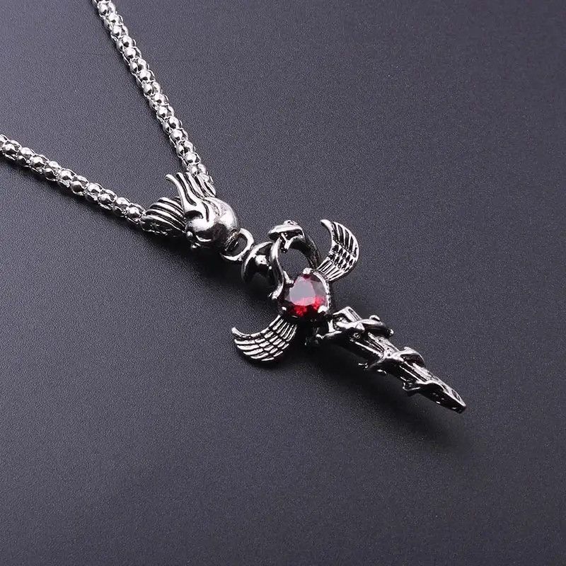 Other Thorns Wings Knight Sword Sacred Heart Pendant Necklace Size ONE SIZE - 2 Thumbnail